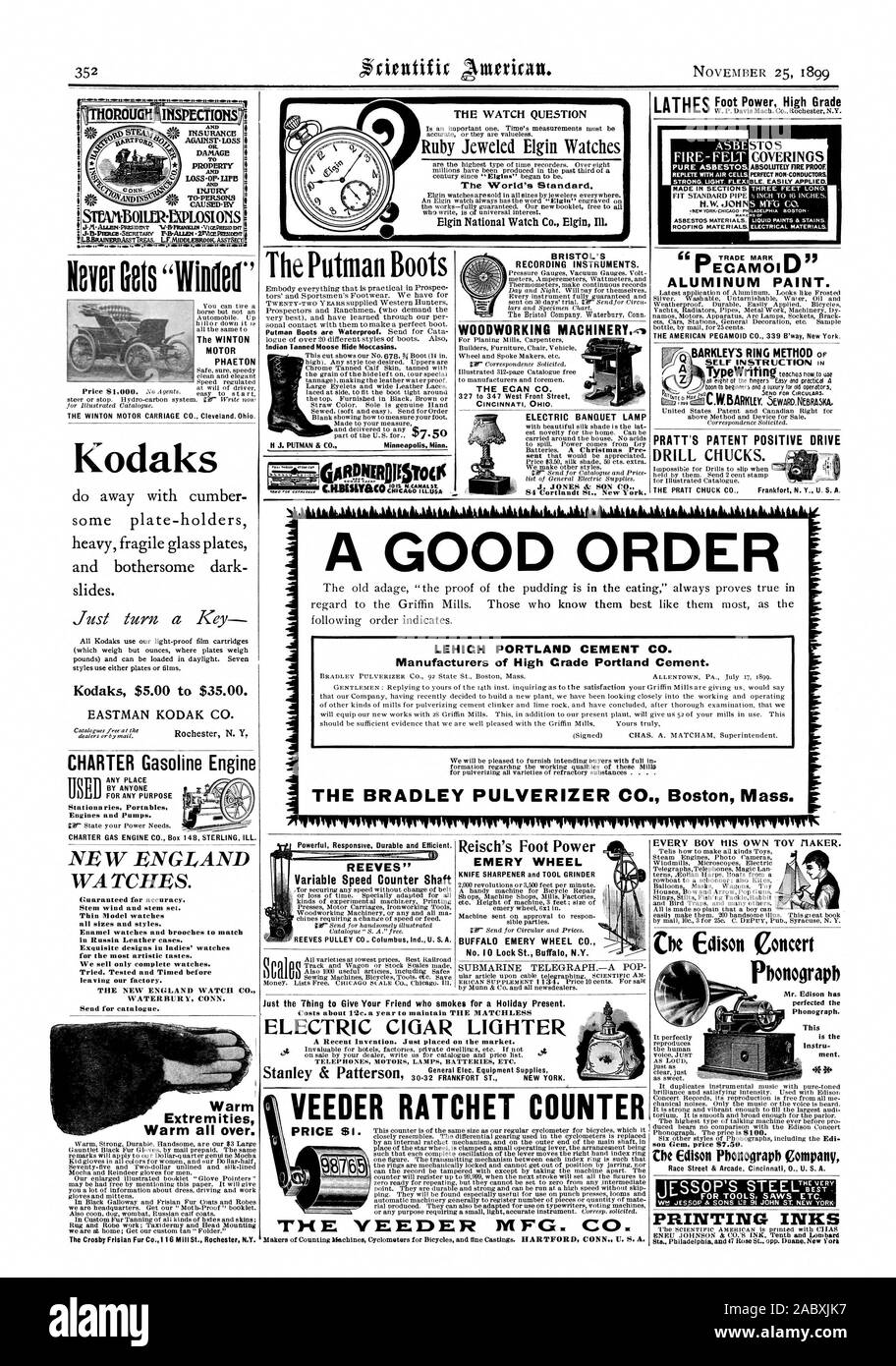 SmnoluREaosioris J Pl ALLEIN PRÄSIDENT W B FITANIELIN Vux. Passumtr VIL. B. TTREAS BRAINERDASS'. LF. MIDDLEBROOKASSTRECY 1 UND SCHADEN T EIGENTUM UND VERLUST-OP-PB ALS VERLETZUNG VIt', VERURSACHT DURCH ELEKTRISCHE UND VERANSTALTUNGSRÄUME LAMPE EINE GUTE ORDNUNG LEHIGH Portland Cement Co. Hersteller von Crade Portland Zement. Die putman Stiefel Indischen gegerbt Elche ausblenden Mokassins. P CORDNERDIESTOCS ECAMOI ALUMINIUM LACK. PRATT'S PATENT POSITIVE ANTRIEB DER UHR FRAGE der Welt Standard. Elgin National Watch Co. Elgin Illinois DES ECAN CO.BRISTOL AUFZEICHNUNGSINSTRUMENTE. Holzbearbeitungsmaschinen. Genau das Richtige für Ihren Freund, Stockfoto