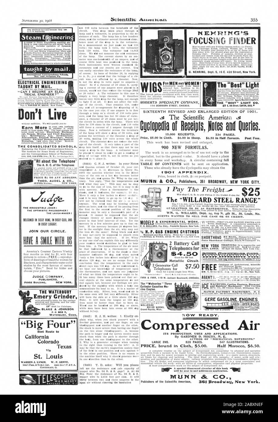 RING DER FOKUSSIERUNG FINDER U. NEHRING Abt. S 16 E.42 d Street New York. per E-Mail unterrichtet. Leben nicht cal Dampf Bergbau und Bauingenieur. ing; Metallurgie Kunst Architektur Journalismus Englisch Zweige Steno graphy Maschine Design und Mechanik DER KONSOLIDIERTEN SCHULEN ROBERTS SPEZIALITÄT COIIPANY das 'Beste' für die 'beste' LIGHT CO. GERE BENZINMOTOREN - OFFENE BOOTE "grossen Vier" beste Route t Kalifornien Colorad Texas über St. Louis WARREN J. LYNCH W. S. DEPPE unseren Kreis. Habe ich NU mit OS VERLAGE DIE WATERBURY Emery Grinder BLAKE & JOHNSON WATERBURY CONN. & Experimentelle arbeiten. H. S. GAS Stockfoto