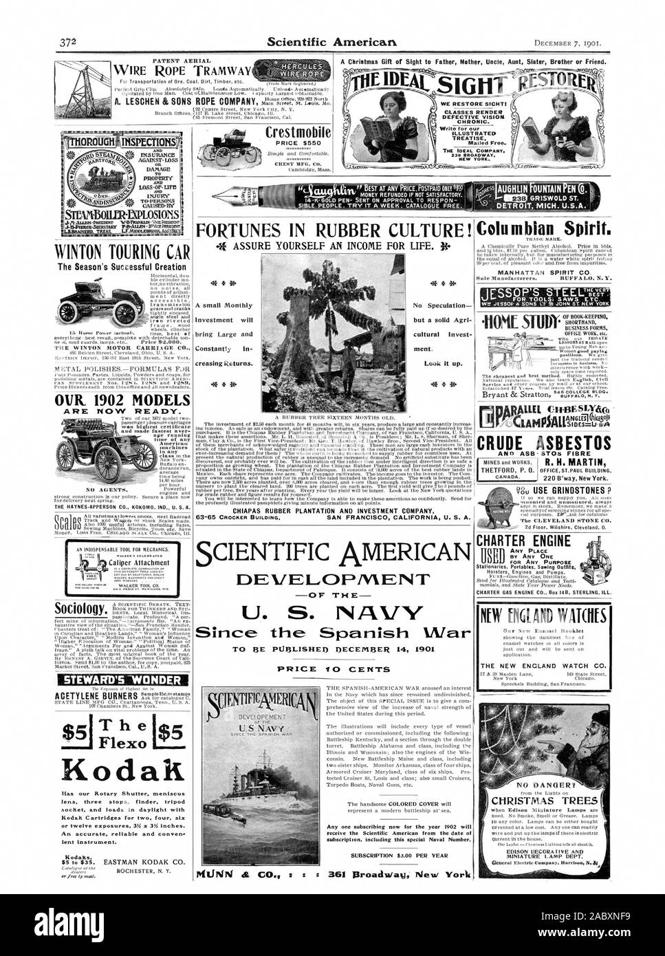 PATENT ANTENNENDRAHT SEIL STRASSENBAHN WISPECTIONS GEGEN - VERLUST SCHÄDEN, VERLUST DER. I.5 Tolmiksoris WINTON TOURENWAGEN erfolgreiche Schaffung der Saison die WINTON MOTOR CARRIAGE CO. SIEMOILER DPLOSIOliS ein Weihnachtsgeschenk zu Vater, Mutter, Onkel, Tante, Schwester, Bruder oder Freund. Wir restaurieren SICHT 1 Klassen machen FEHLSICHTIGKEIT CHRONISCH. Schreiben für unsere bebilderte Abhandlung verschickt kostenlose" DAS IDEALE UNTERNEHMEN 239 BROADWAY NEW YORK. Crestmobile Preis $ 550 dminninnin CREST MFG. Co.Poliermittel für Metall - FORMELN FR0R 1902 Modelle sind jetzt bereit. DETROIT 23.38.39. Usa wan höchste Zertifikat und schnellsten aver Zeit Stockfoto