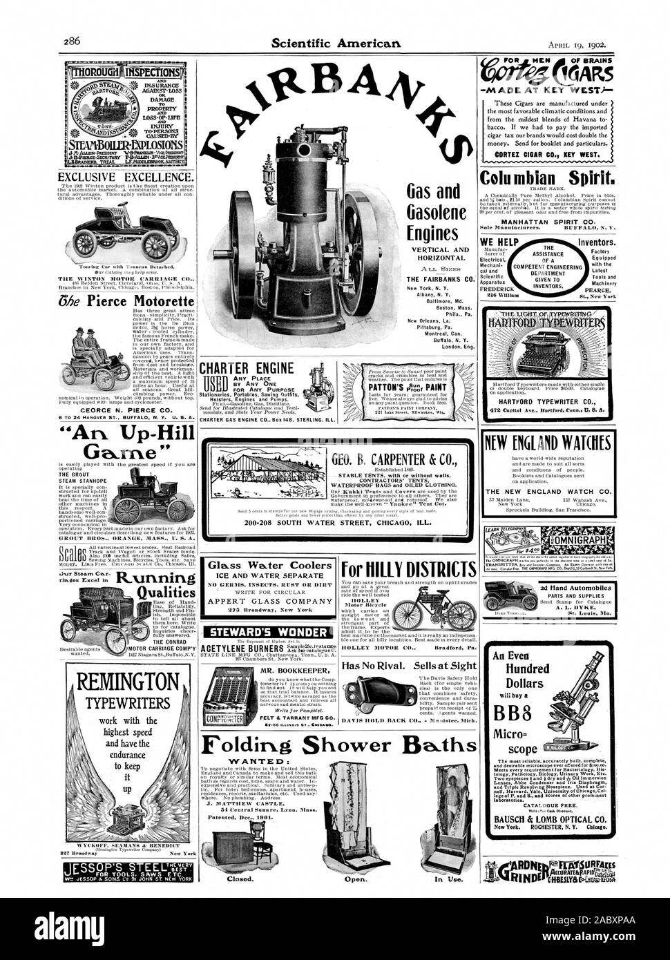 CHARTER MOTOR AN JEDEM ORT Holster Motoren und Pumpen. Fe-uL-Benzin. Gas Destillat. Risse aud bröckelt in der Hitze und auf jegliche Farbe Frage. liook frei. PATTON'S FARBE UNTERNEHMEN 221 Lukas Street Milwaukee, WI und nisURANC 13 GEGEN - VERLUST ODER. Schäden T EIGENTUM UND VERLUST OP-IIPE c Zara. '41 verursacht (SIEVIBOURTIPLOSIONS JM Azame 4 NaEsinewr lihntisaractur VICEPRES 1012'.1 EiVIERcEtSECRFTBY 43 exklusiven EXCELLENCE. "Lende-lint Auto mit Toaneaa Driarked. Die W IliTOX Motor Carriage Co. CEORCE N. PIERCE CO REMINGTON SCHREIBMASCHINEN arbeiten mit höchster Geschwindigkeit und haben die bis zu halten WYCKOFF SEADA NS & BENEDIKT Stockfoto