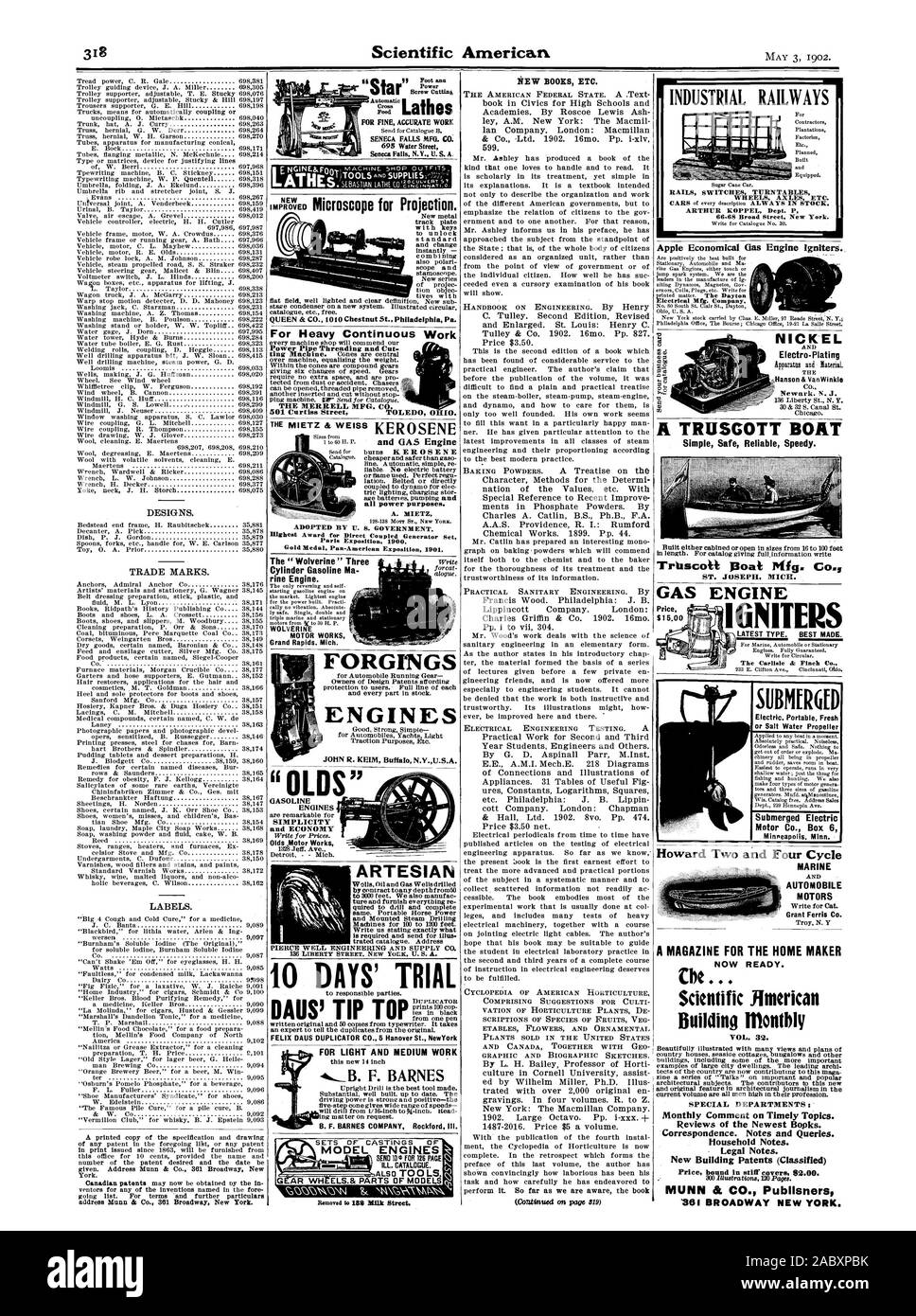 Und GAS Motor durch angenommen. S. REGIERUNG. Goldmedaille Panamerikanischen Ausstellung 1901. Buch in Staatsbürgerkunde für Schulen und Akademien. Von Roscoe Lewis Asche ley Uhr New York: Die Macmil lan Unternehmen. London: Macmillan & Co. Ltd., 1902. 16 Mo. Pp. i-Xlv599. Elektrische Mfg Unternehmen. NICKEL Electro-Platirm TRUSGOTT BOOT einfach Sicher Zuverlässig Schnell. Ein MAGAZIN FÜR DIE HOME MAKER JETZT bereit. Die. . . Scientific American Gebäude monatlich monatlich Kommentar zu aktuellen Themen. Bewertungen der neuesten Bopks. Korrespondenz. Hinweise und Anfragen. Haushalt Notizen. Rechtliche Hinweise Neue Gebäude Patente (klassifiziert) Preis Stockfoto