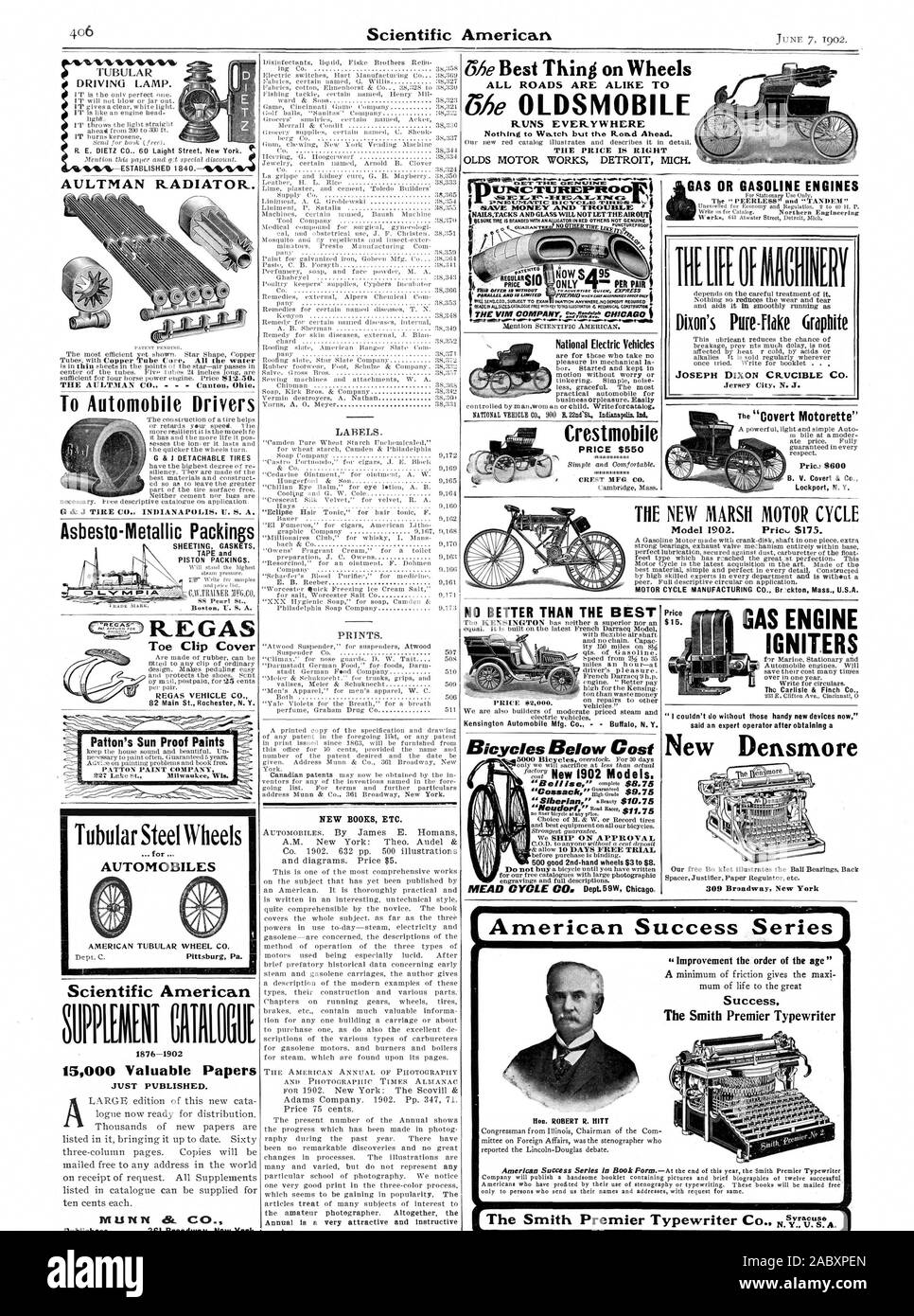 G&J ABNEHMBAREN REIFEN Asbesto-Metallic Verpackungen Etiketten. Neue Bücher etc. Crestmobile Preis $ 550 CREST MPG CO AULTMAN KÜHLER. Die ATILTIVIAN CO - Canton Ohio. Für Autofahrer aus Stahlrohr Räder automobile Scientific American 1876-1902 15000 Wertvolle Papiere gerade veröffentlicht. MUTAT (an. Co.Verlage 39 ICH Broottwev New York. SS Pearl St. Boston US A. REGAS Toe Clip Cover REGAS FAHRZEUG.de Sun Proof Farben Patton Patton Farbe-gesellschaft druckt. National Electric's Fahrzeuge Dixon Pur - Lamellengraphit JOSEPH DIXON CR. VCIBLE CO GAS ODER benzin Motoren nur für den stationären Einsatz. Die Stockfoto