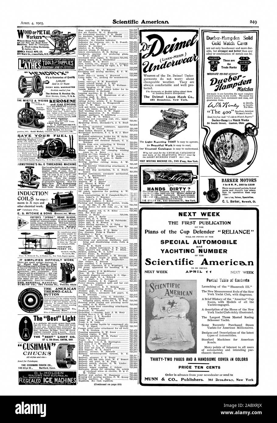 Holz oder Metall vy Arbeitnehmer SENECA FALLS MFO. Co.ARMSTRONG'S Nr. 0 THREADING MASCHINE VEREINFACHT ES SCHWIERIG, Threading und Schneidemaschine DER AMERIKANISCHEN THERMO-Schaltfläche anrufen American Thermo-Call Co Boston Mass. Das 'Beste' für die 'beste' LIGHT CO. CHUCKS alle Arten und Größen. Die CUSHMAN CHUCK CO.D. L HOLDEN IMMOBILIEN VERTRAUEN, DAS ICH 5 LYGPHILAPA. Die Deimel Bettwäsche Mesh Co 491 Broadway New York Hände schmutzig? Korrespondenz gebeten. L TooLsesuppuEs NGI E & FUSS INDUKTION E.S. RITCHIE & Söhne BROOKLINE MASSE Toled Ohi Dueber-Hampden Solid Gold 9102 Dueber-Hampden Watch arbeitet 56 South Street Stockfoto
