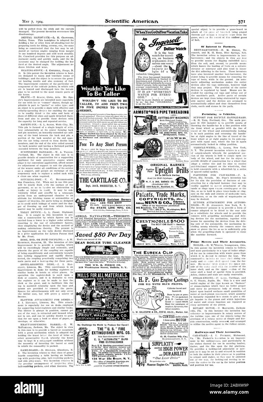 Der Knorpel CO. Gespeichert $ 80 pro Tag die WM. B. PIERCE CO 319 Washington Street Buffal N.Y. WhenYouGoOnYourVacationTake Dollar Watch ARMSTRONGS ROHR GEWINDE TRENNMASCHINEN FAA. Die ARMSTRONG MFG. Co.ORIGINAL BARNES Bohrer 1999 Ruby St. Rockford III. Von Interesse für die Landwirte. In Bezug auf Fahrzeuge. Prime Regenpfeifer und deren Zubehör. Eisenbahnen und deren Zubehör. Mühlen FÜR ALLE MATERIALIEN. Unser Geschäft ist es, MASCHINEN ZUM SCHLEIFEN PULVERISIEREN ALLE ZU MACHEN. Harte SUB ARTEN VON MATERIALIEN VON BABYBETT JEDE ART VON EINER MÜHLE ODER SCHLEIFMASCHINE KOMMEN ZU 5 UND SIE ERHALTEN DIE BESTEN Patente Marken ERHALTEN Stockfoto