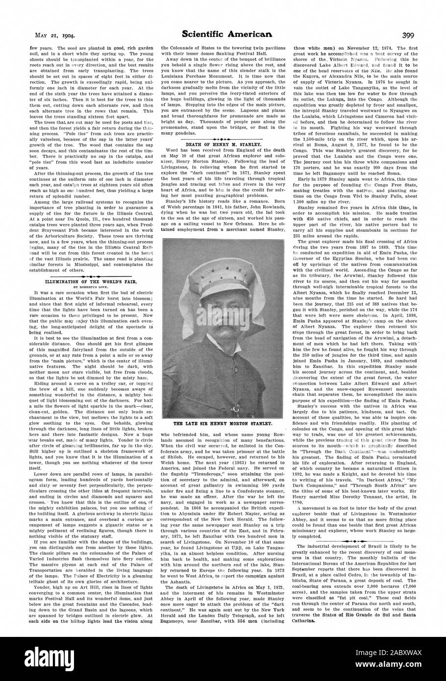 SIR HENRY MORTON STANLEY., Scientific American, 1904-05-21 Stockfoto