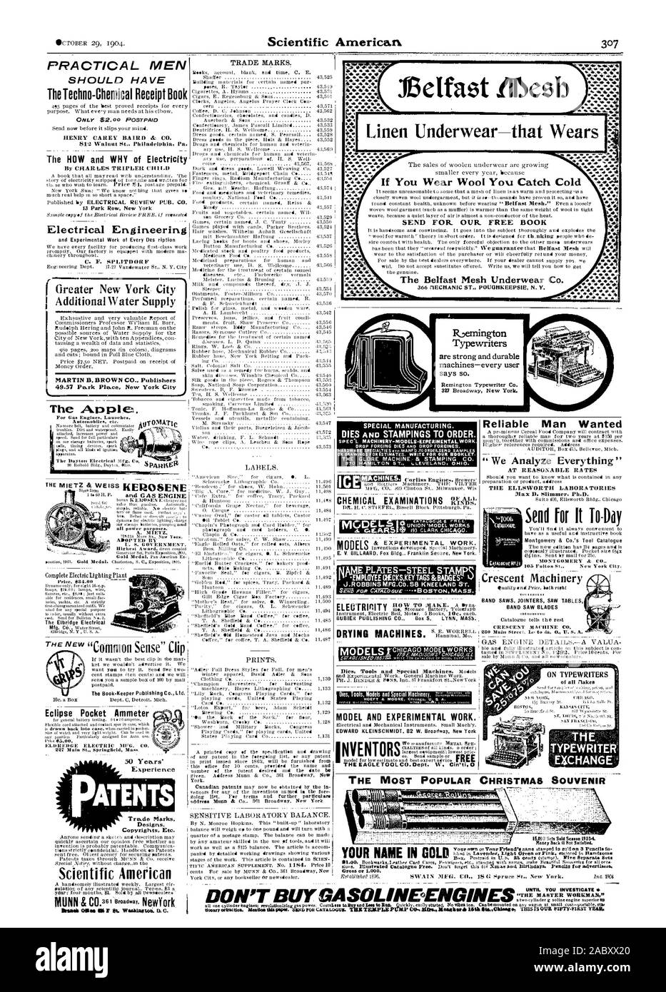 Eclipse Tasche Amperemeter die POPULÄRSTE WEIHNACHTEN SOUVENIR Stöhnen oder 1.909. Ihr NAME IN GOLD SOLLTE Die Techno-Chemical Eingang Buch HENRY CAREY BAIRD & Co 812 Walnut St Philadelphia Pa das Wie und Warum der Strom von CHARLES TRIPLETT KIND Elektrotechnik Mehr New York City 49 - 57 Perk Pletce New York City den Globus Maschine haben. & Stanzen CO & experimentelle Arbeiten. LOYEE DIECKSKEY TAGS & BADGES. Ki n'Akku TelegraPb zuverlässigen Mann wollte zu vernünftigen Vergewaltigungen Max D. Schlanker. Ph.D. schicken, damit es To-Day Crescent Maschinen BANDSÄGEBLÄTTER CRESCENT MACHINE CO. Stirbt Werkzeuge und Stockfoto