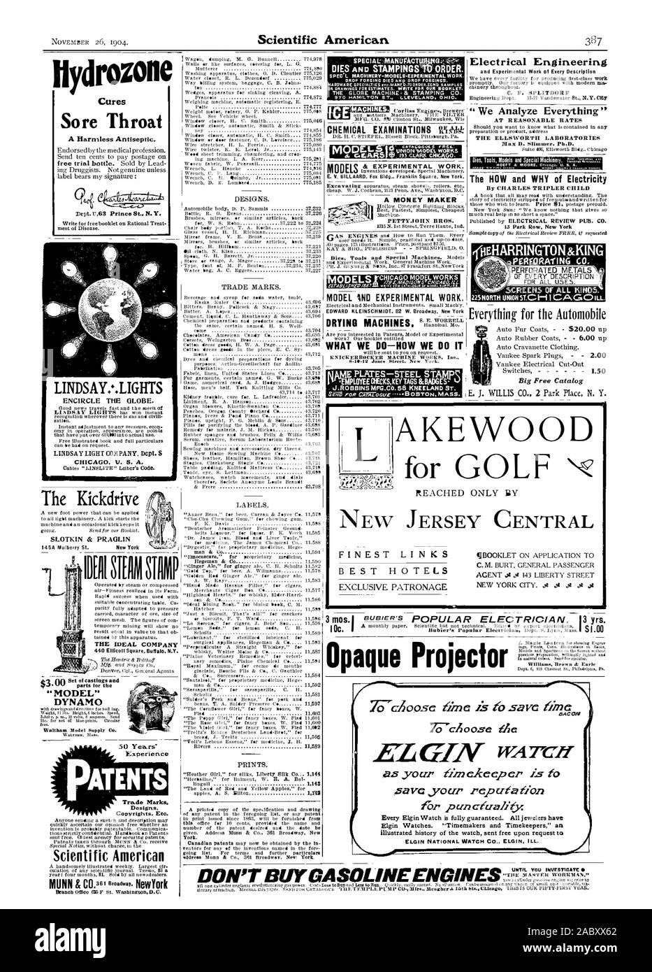 Ilydrozone Kerne eine harmlose Antiseptikum. Spezielle "NIANUFACT GESENKSCHMIEDEN STIRBT UND DROP FORGINGS. 970 HAMILTON ST. LLEVELANO. OHIO. & Experimentelle arbeiten. Modelle A MONEY MAKER PETTYJOHN BROS. LINDSAY. Lampen umkreisen die Erde. Die Kickdrive SLOTKIN & PRAOLIN DAS IDEALE UNTERNEHMEN 50 Ja. rs" Marken, Designs Scientific American MODELL INU experimentelle Arbeiten. ER Maschine arbeitet. Marken. Elektrotechnik und experimentelle Arbeit jedes Beschreibung Großer kostenloser Katalog CHEMISCHE UNTERSUCHUNGEN itihit MOD L ez C. Ein $ LINIONUODEL WÜRMER -. 'Modell' DYNAM WALTHAM MA. 43708 Etiketten. Mann&C DRUCKT Stockfoto