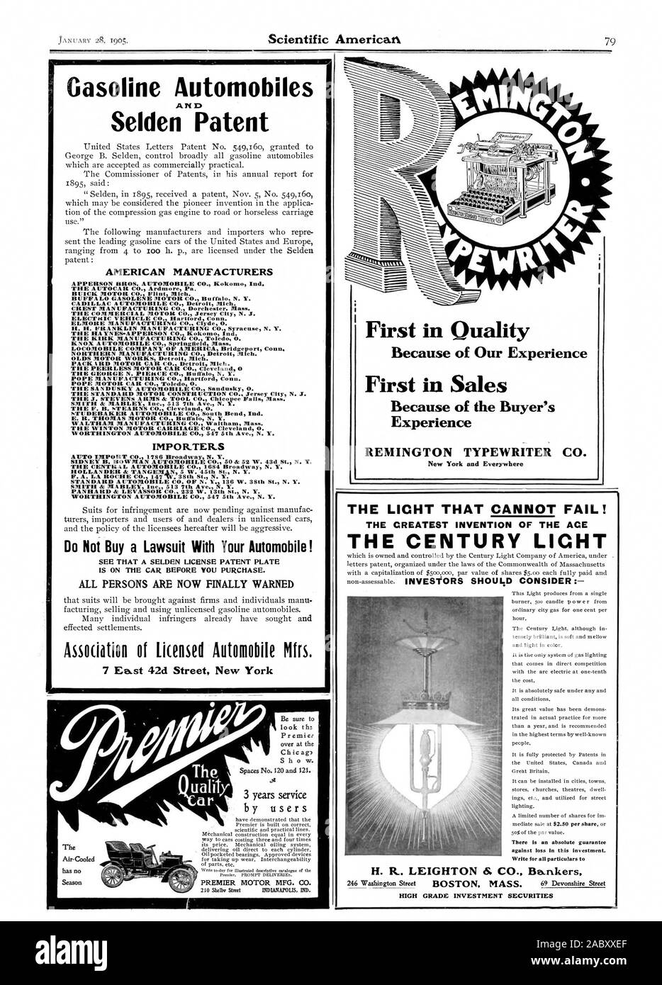 Benzin Automobile und Selden Patent amerikanischen Herstellern APPERSON BROS. AUTOMOBILE CO. Kokom ind der AUTOCAR CO Ardmore Pa BUICK MOTOR CO. Flint Michigan CADILLAC eine UTOPIOBILE CO. Detroit Michigan CREST MANUFACTURING CO Dorchester. Masse DER KOMMERZIELLEN MOTOR CO Jersey City NEW JERSEY ELECTICIC FAHRZEUG CO Hartford Anschl. ELMORE MANUFACTURING CO. Clyde 0. Ii. Ii. FRANKLIN MANUFACTURING CO. Syracuse N.Y., die KIRK MANUFACTURING CO. Toled 0. KNOX AUTOMOBILE CO. Springfield Mass LOKOMOBILE UNTERNEHMEN VON AMERIKA Bridgeport, Conn NÖRDLICHEN MANUFACTURING CO. Detroit Michigan OLDS MOTOR WORKS Detroit 23.38.39 Stockfoto