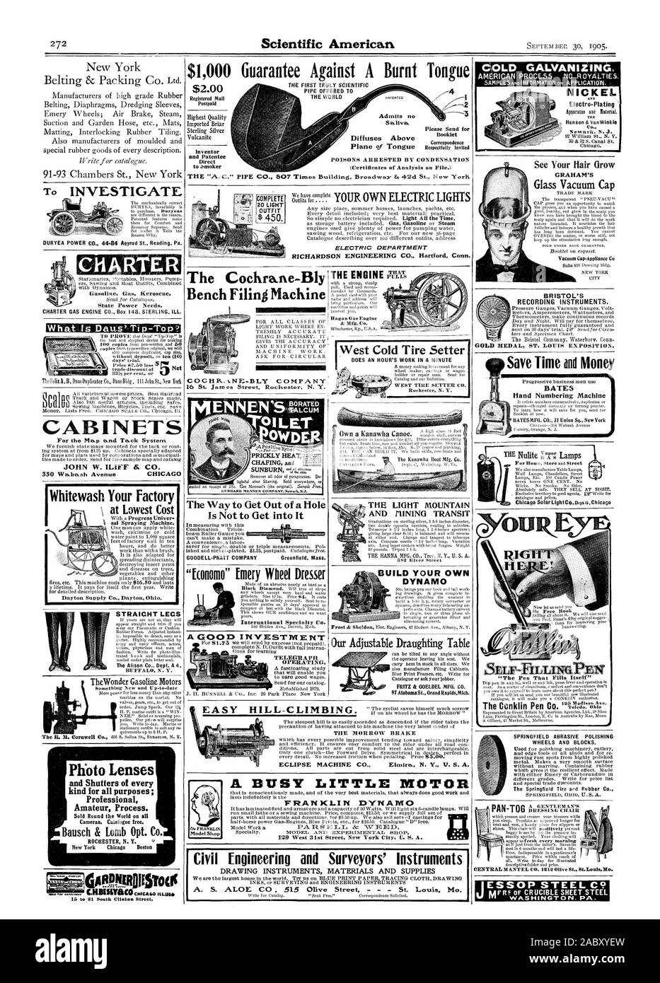 $ 1000 Garantie gegen eine verbrannte Zunge LEITUNG ANGEBOTEN T Einschreiben der Welt Postpaid Erfinder und Patentinhaber direkt an. 1 noker der "A. C. 'Rohr läßt zu, daß kein Flugzeug der Zunge (Zertifikate für die Analyse auf Datei.) Bitte senden Sie die Broschüre "Korrespondenz respektvoll ZU UNTERSUCHEN DURYEA POWER CO 44-84 Aeyrud St. lesen Pa Benzin Erdgas Kerosin eingeladen. Staatliche Macht muss. Gerades Bein BUFFAL N.Y. Foto Objektive und Fensterläden jeder Art für alle Zwecke; Professionelle Bewunderer. Bausch&Lomb Opt. Co.ROCHESTER N.Y.C.H. IDESLYBOCNICA 60 Der Cochrane-Bly Sitzbank Einreichung Maschine 1 = Mi den Weg zu Stockfoto