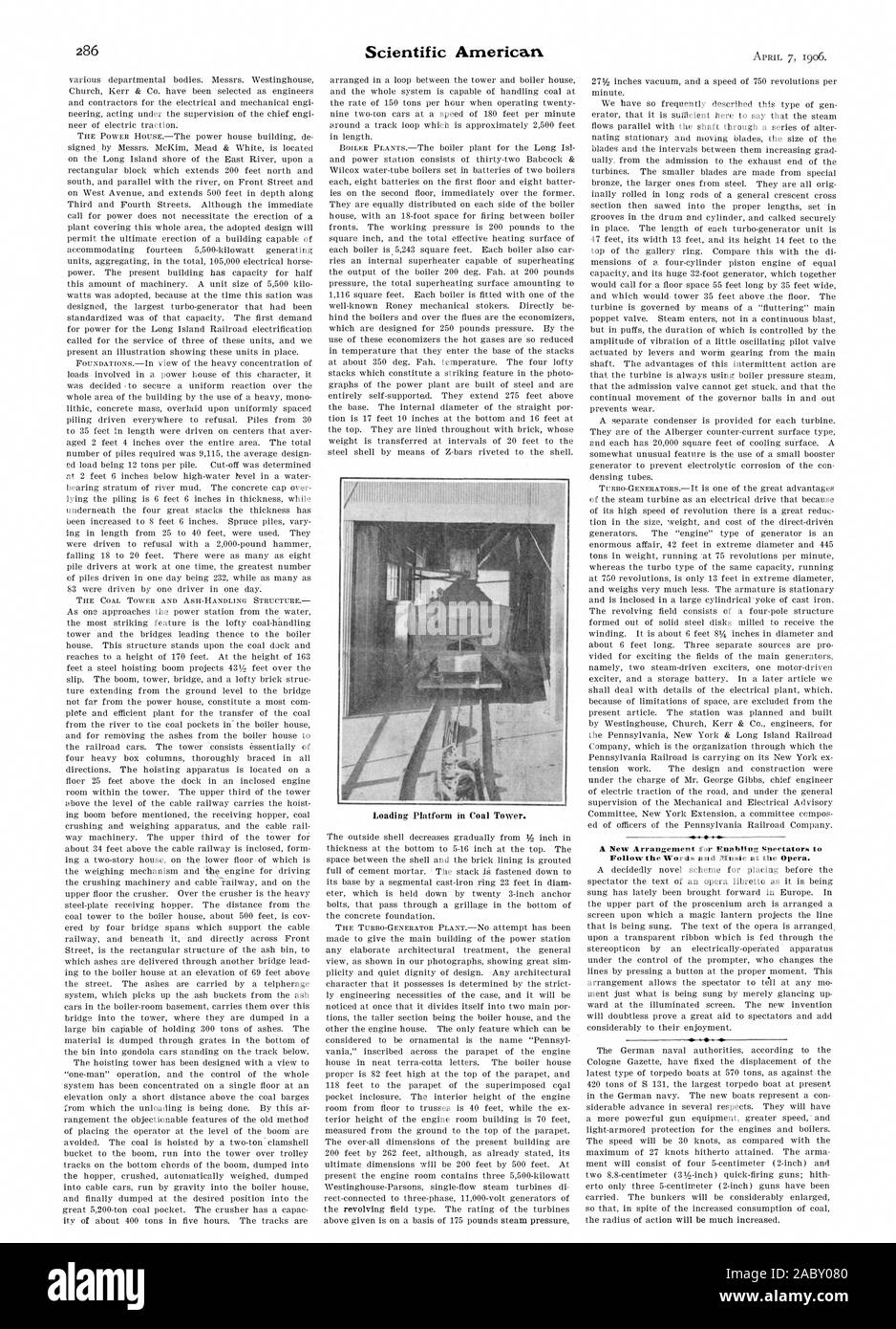 Eine neue Regelung für die Zuschauer t die Worte und Maisie in der Oper., Scientific American, 1906-04-07 Folgen Stockfoto