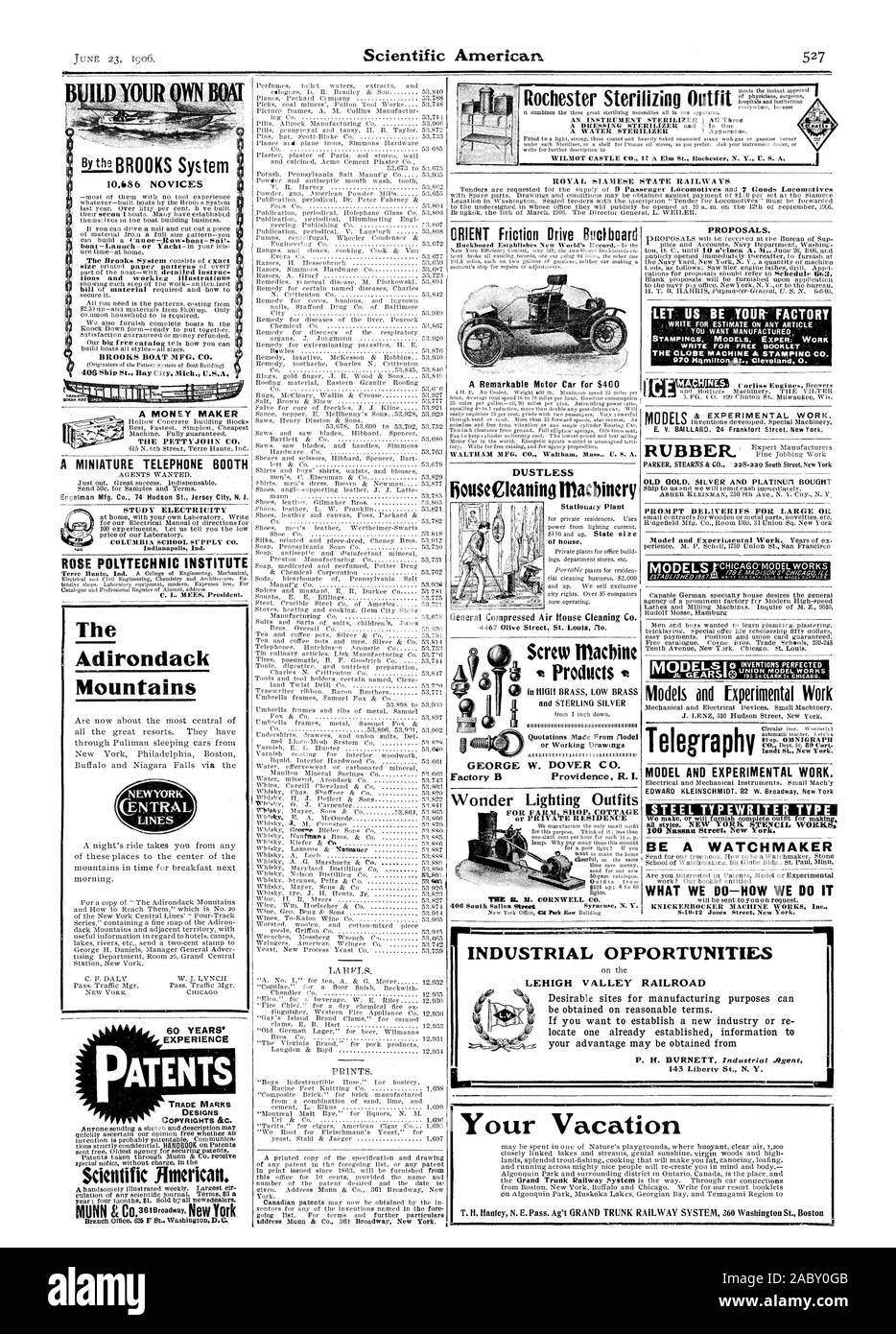 Ein MINIATUR TELEFONZELLE STUDIE STROM Rochester Sterilisation 0 tilt BROOKS BOOT MFG. Co.Die PETTYJOHN CO. ROSE Polytechnic Institute den Adirondack Mountains 60 JAHRE ERFAHRUNG PATENTE" DESIGNS COPYRIGHT & C. Wissenschaftliche Jimerican. "Staubfrei stationäre Anlage Wunder Beleuchtung Outfits für FARM SHOP COTTAGE YWF B.M. CORNWELL Co Schraube Maschine Produkte oder Arbeiten Zeichnungen GEORGE W. DOVER CO.Factory B Providence R. I. E. V. MILLARD. 24 Frankfurter Straße. New York. Alte gold silber und PLATINUll kaufte PROMPT DEL 1 VERIFS FOLIE GROSS ODER MODELLE MODELLE I0 Erfindungen ausgereifte Modelle und Stockfoto