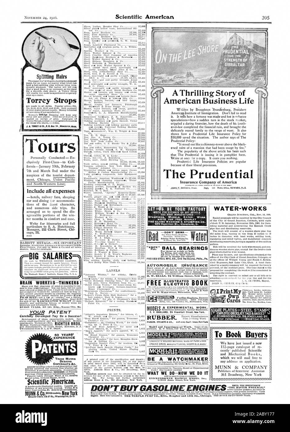 Wasser- Werke gehören alle Aufwendungen GROSSE GEHÄLTER KOPFARBEITER - Denker! Ihr PATENT FÜR SCHREIBEN. Kostenlose Broschüre. Alle Kanten 14. Welle und up. 10 ets. in Briefmarken für Proben. Elektrische Buch HG 4 W. Water Street Milwaukee Wis 4 1 MODELLE GUMMI EIN UHRMACHER, WAS WIR TUN UND WIE WIR ES TUN 8-10.12 Jones Street. Neue 'York. rqpilE PLATTEN - STAHL STEMPEL 60 JAHRE ERFAHRUNG PATENTE MARKEN DESIGN COPYRIGHT & C. Wissenschaftliche Jimericatt. Eine spannende Geschichte der amerikanischen Wirtschaft des Amerikanischen Instituts für Einwanderung. Nicht fehlschlagen Spekulationen - zu lesen, wie eine plötzliche Wendung in der Börse eine gewagte verkrüppelt Stockfoto