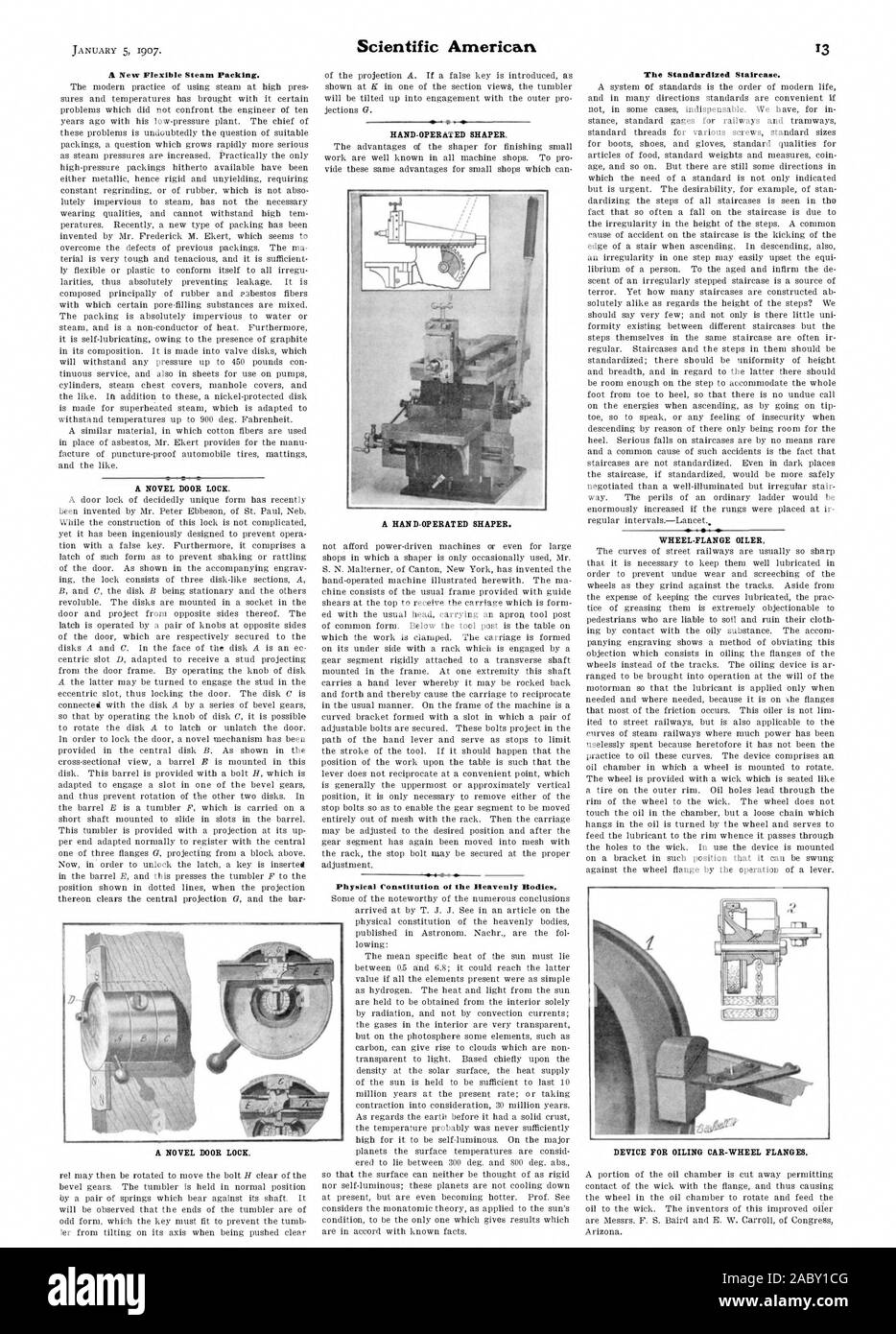 Körperliche Verfassung ol die Himmelskörper. Die standardisierte Treppe., Scientific American, 1907-01-05 Stockfoto