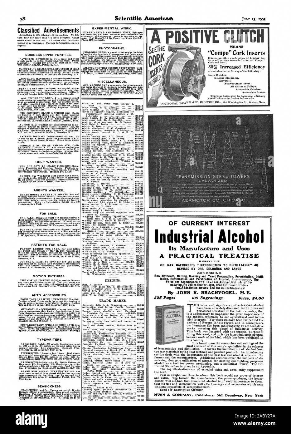 Der Text. Paar in nuniber sind diejenigen, denen dieses Buch würde nicht von Interesse und Wert beweisen. Der Landwirt die Hersteller die Hersteller das Haus Inhaber, alle finden, dass denaturierten Alkohol ist von so großer Bedeutung, dass ihre Nutzung und Einführung werden Einsparungen und Volkswirtschaften, die bisher unmöglich der Vollendung. Für beschreibende Rundschreiben senden. MUNN 6. Unternehmen. Verlage. 361 Broadway. New York Kleinanzeigen GESCHÄFTSMÖGLICHKEITEN. Hilfe gesucht. Die Agenten wollten. Zum Verkauf. Patente für Verkauf. MOTION PICTURES. AUTO ZUBEHÖR. Schreibmaschinen. Seekrankheit. Experimentelle Stockfoto