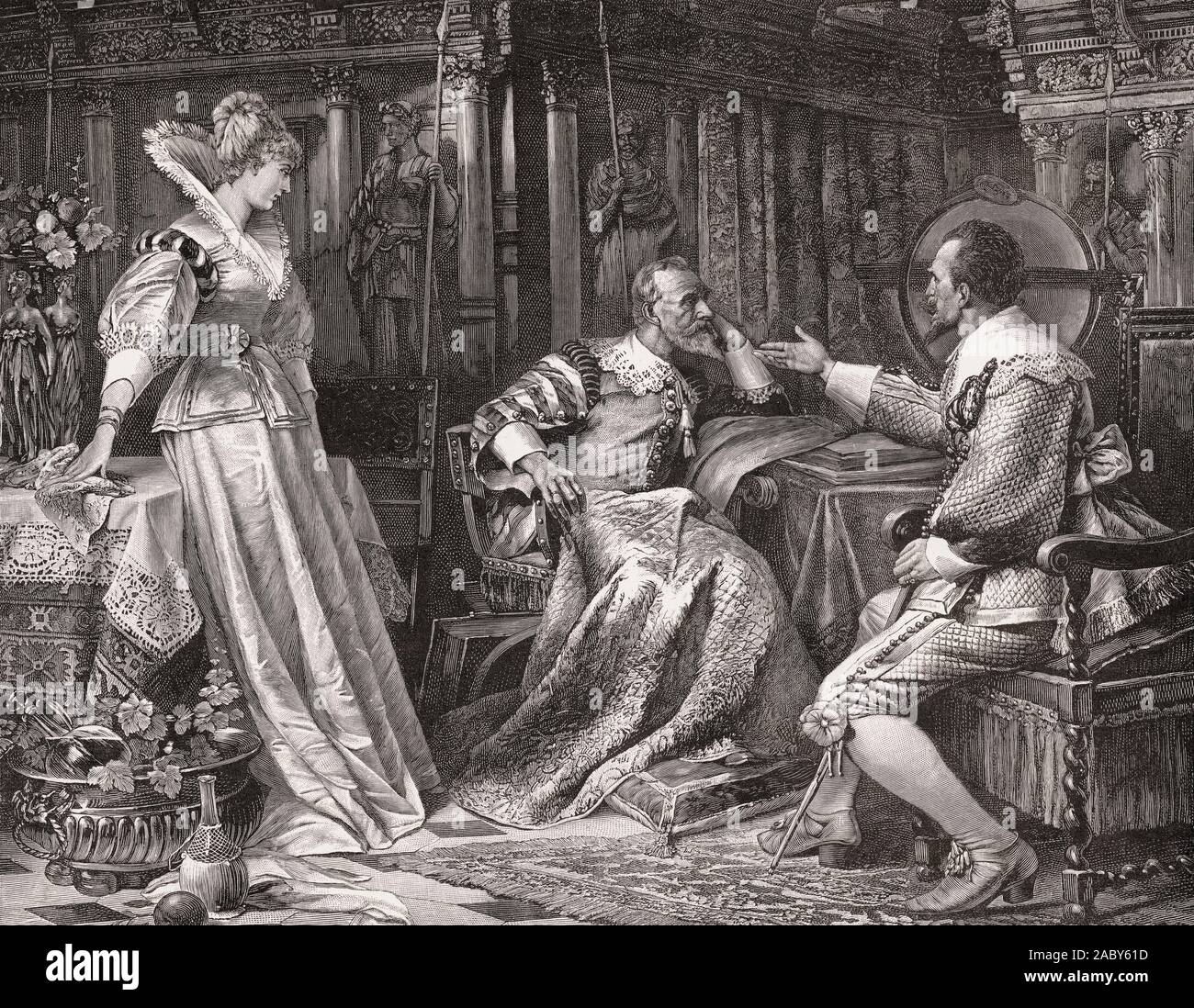 Wallenstein Fragen der Schirmherr Karl von harrach Für die Hand seiner Tochter Isabella, 1622 Stockfoto