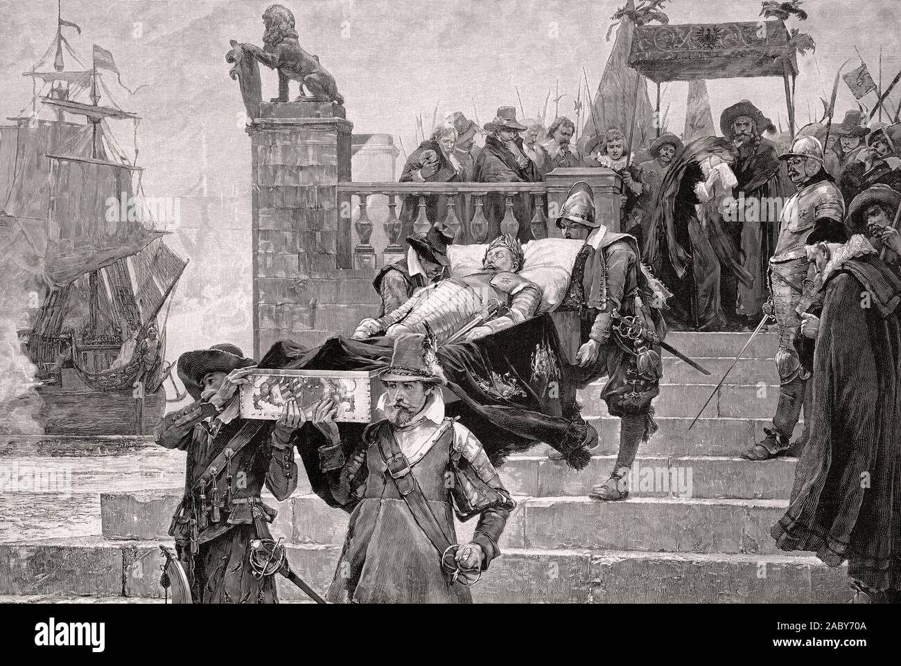 Tod von Gustav II Adolf, König von Schweden, Dreißigjährigen Krieg Stockfoto