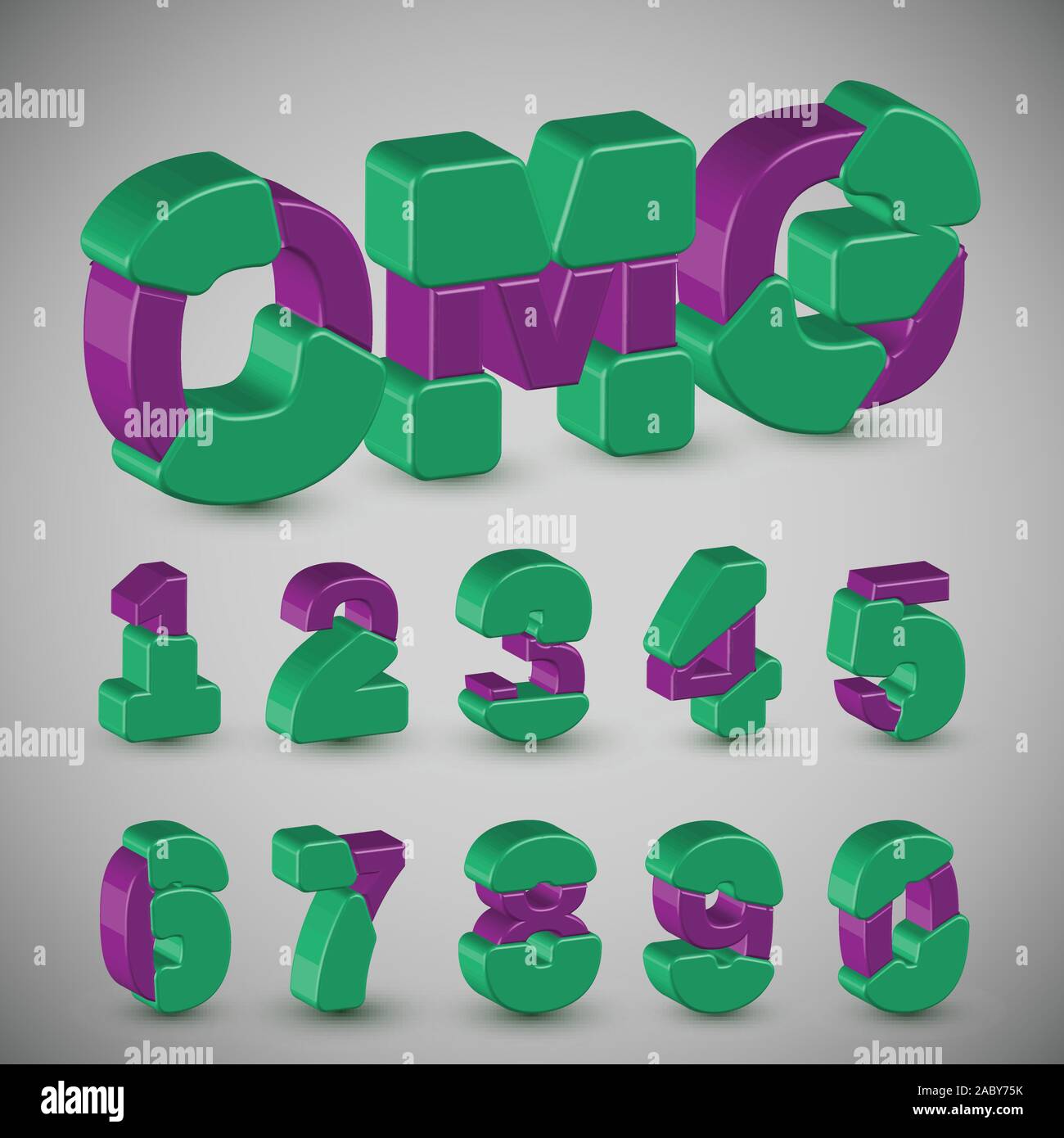 3D-farbenfrohen Charakter aus einem Schriftsatz, Vektor Stock Vektor