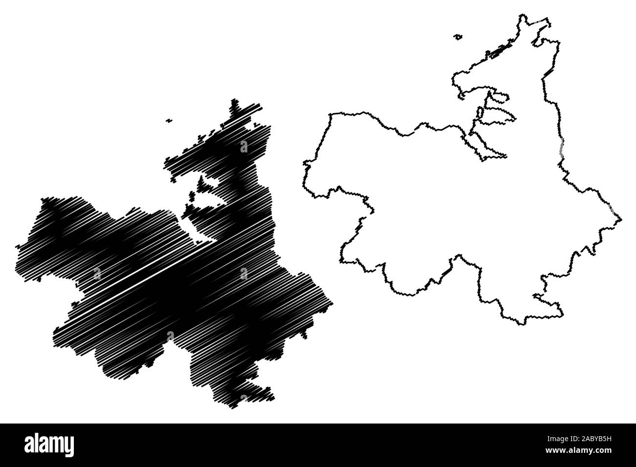 Sligo County Council (Irland, Grafschaften Irlands) Karte Vektor-illustration, kritzeln Skizze, Sligo Karte anzeigen Stock Vektor
