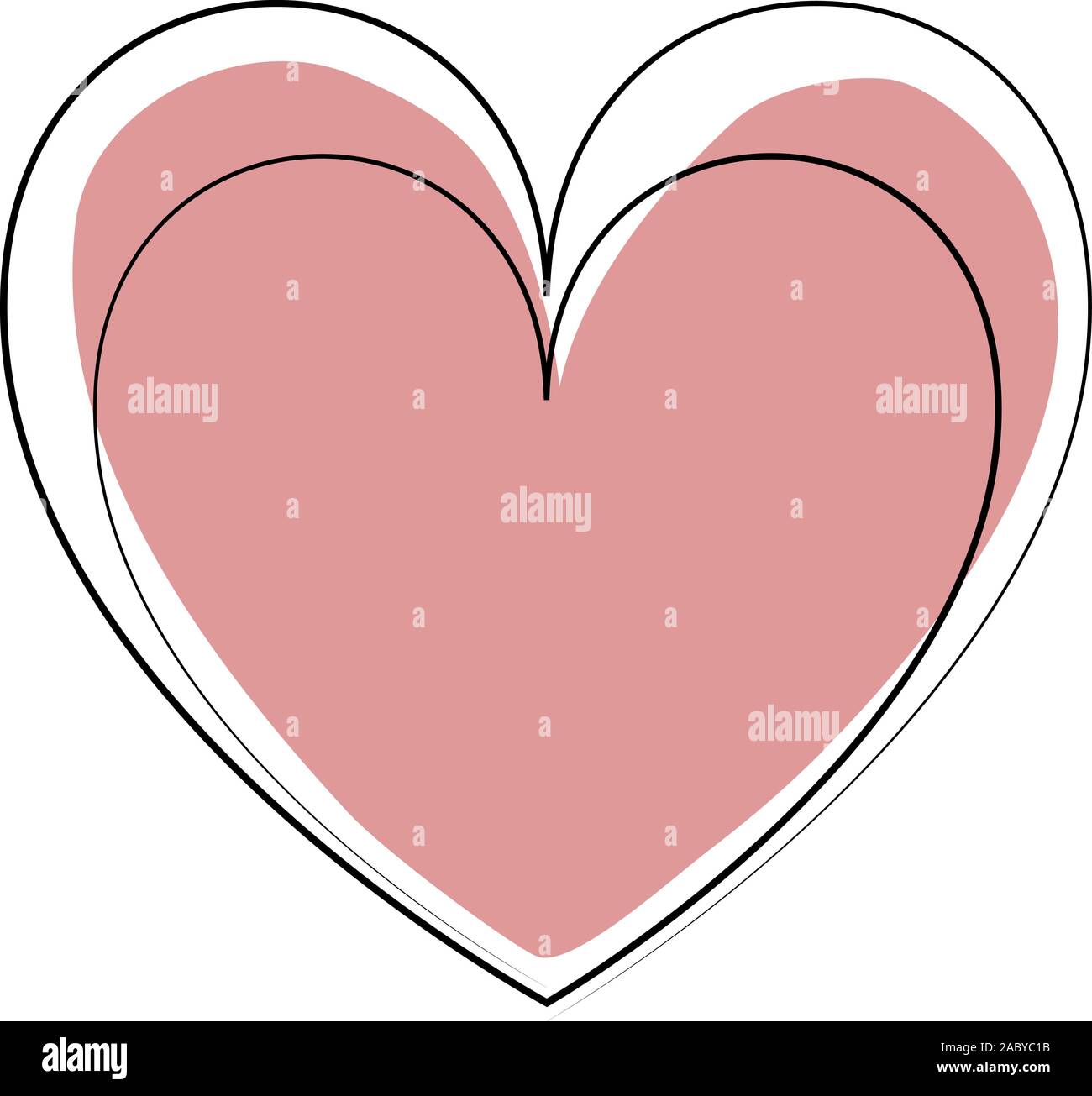 Durchgehende Linie zeichnen zwei Herzen, Schwarze und Weiße Vektor minimalistische Darstellung der Liebe Konzept. Ein oder zwei Herzen Stock Vektor