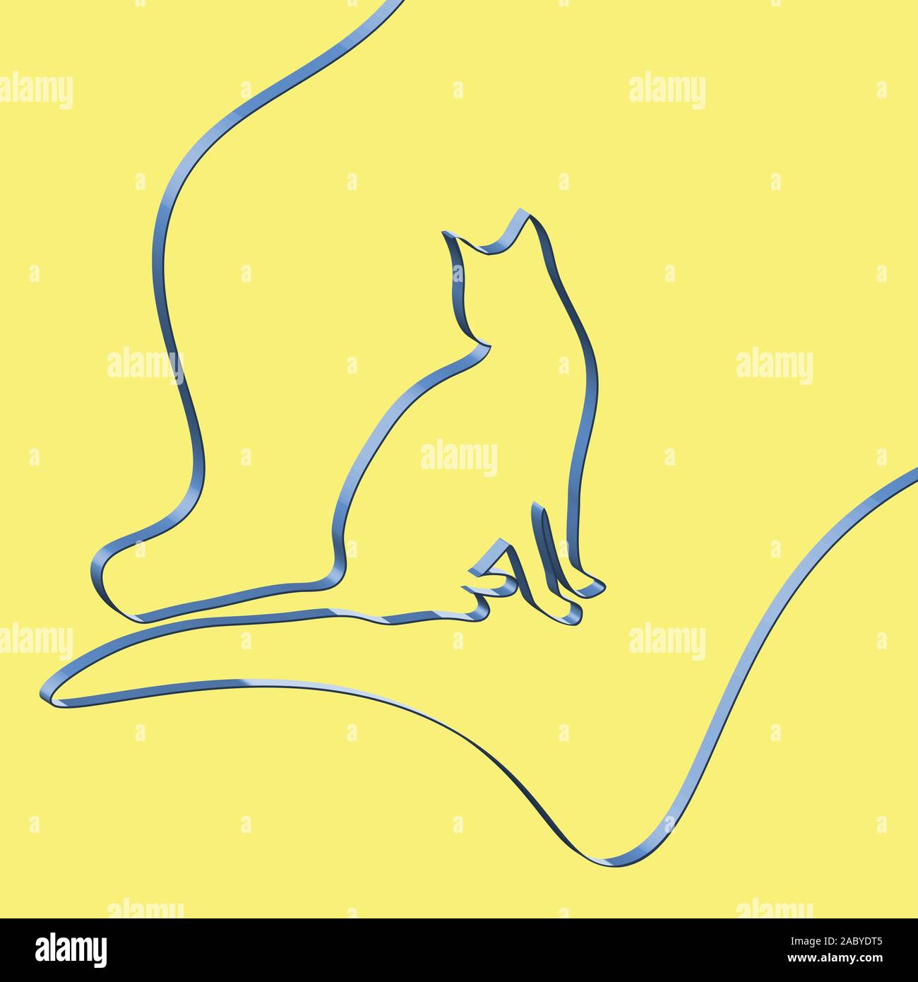 Realistische ribbon Formen ein Tier, Vektor, Abbildung Stock Vektor