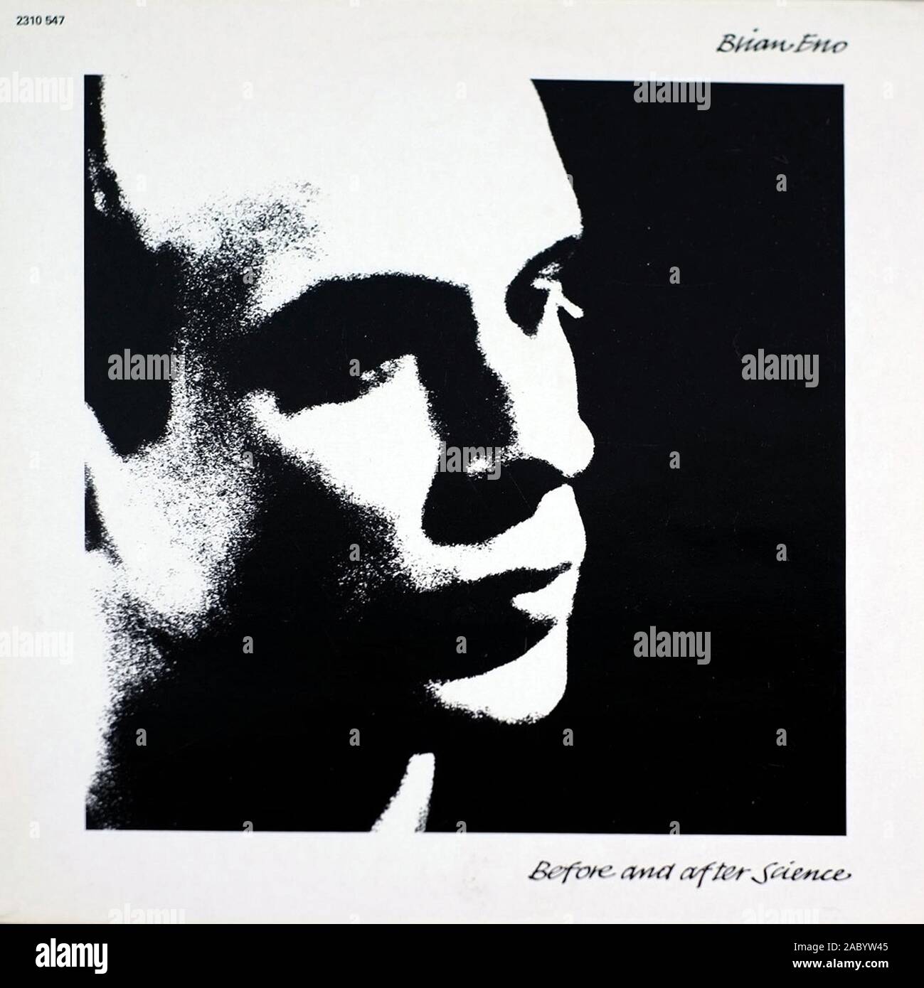 Brian Eno vor und nach Wissenschaft - Vintage Vinyl Album Cover Stockfoto