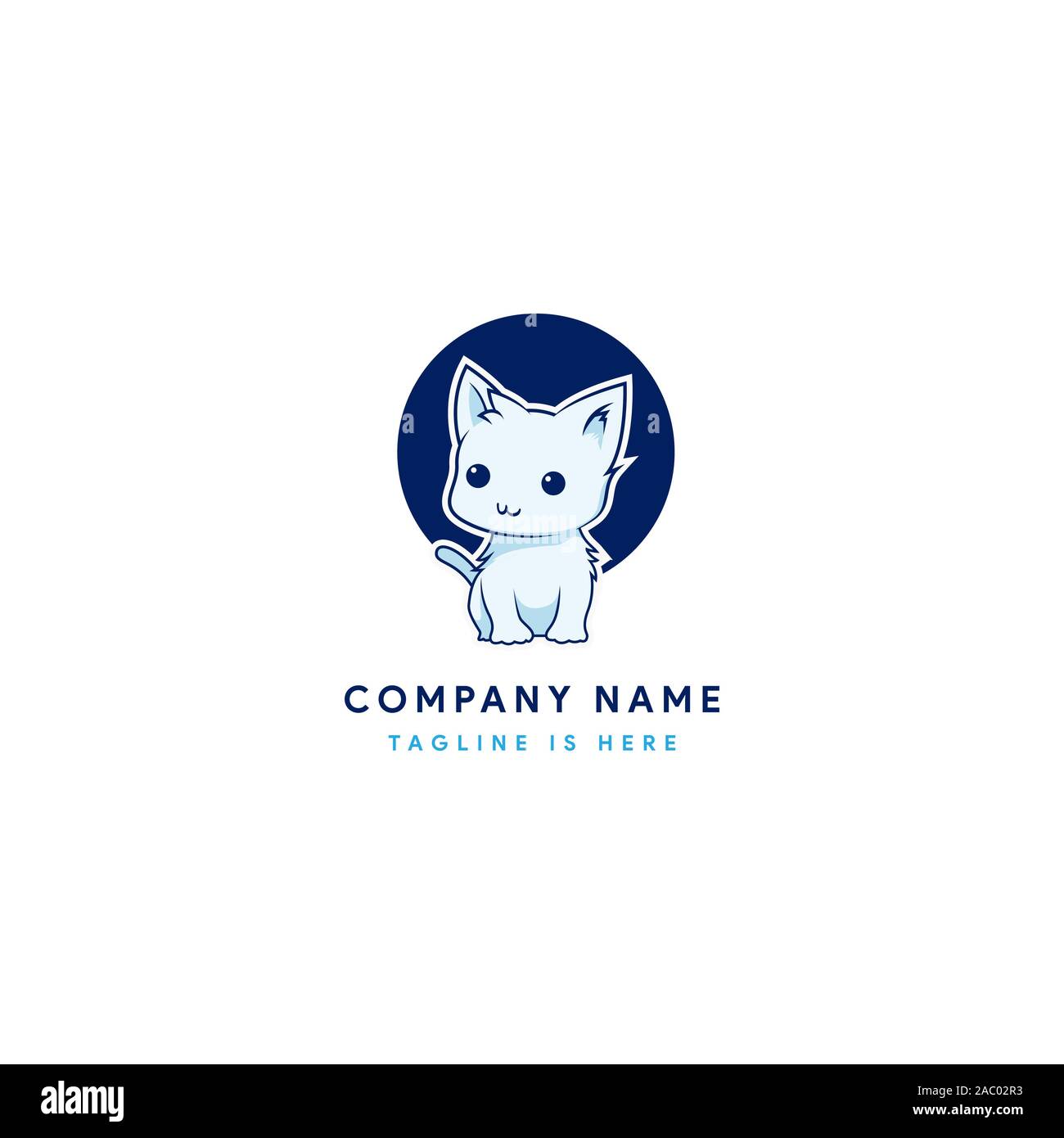 Süße kleine Katze logo Stock Vektor