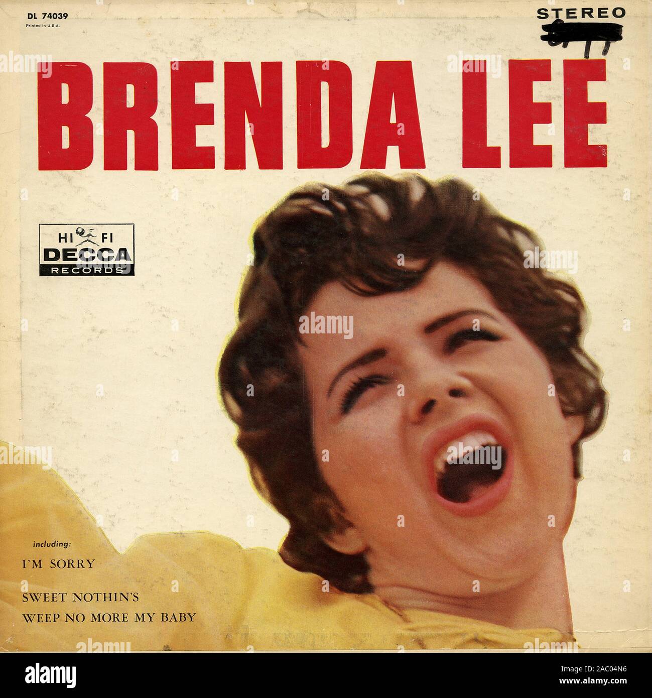 Brenda Lee - Vintage Vinyl Album Cover Stockfotografie - Alamy
