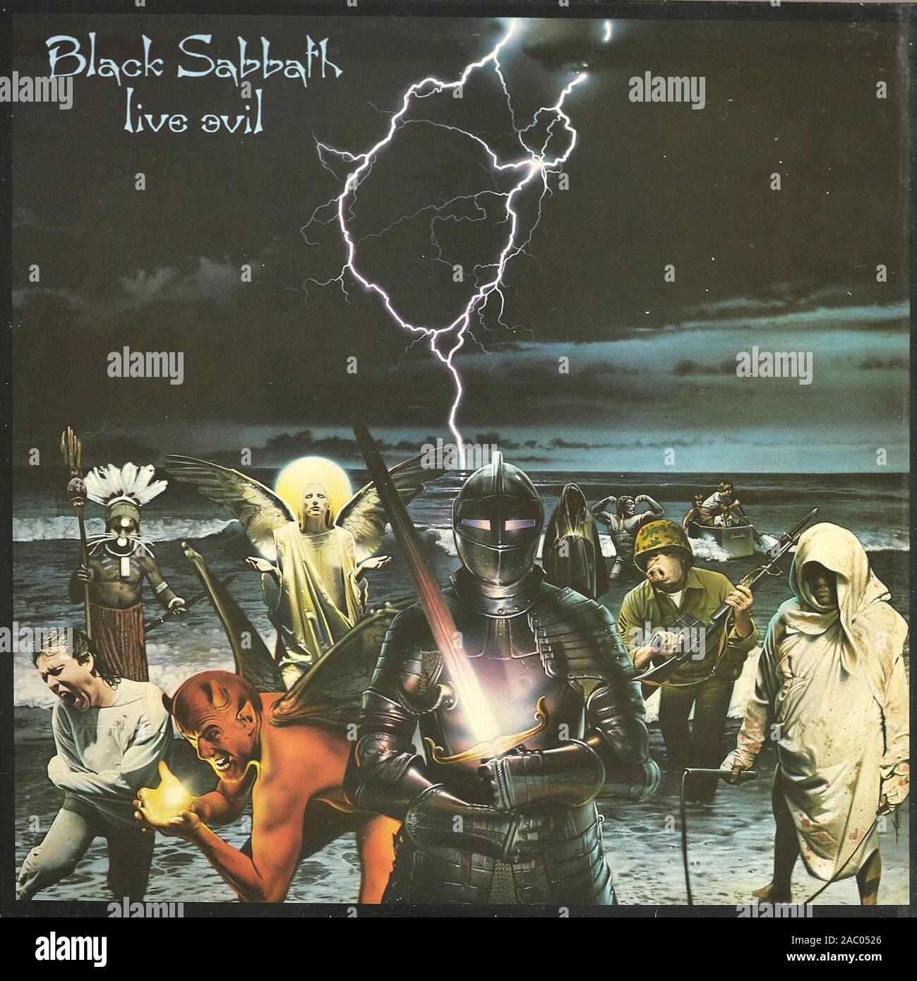 BLACK SABBATH - Live Evil Vintage Vinyl Album Cover Stockfoto