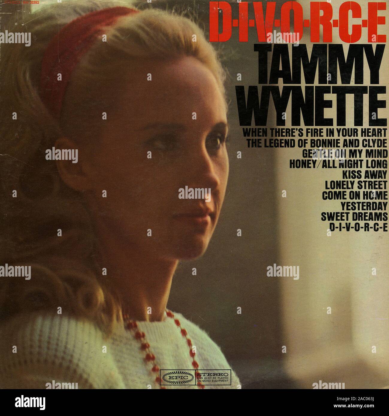 D-I-V-O-R-C-E Tammy Wynette - Vintage Vinyl Album Cover Stockfoto