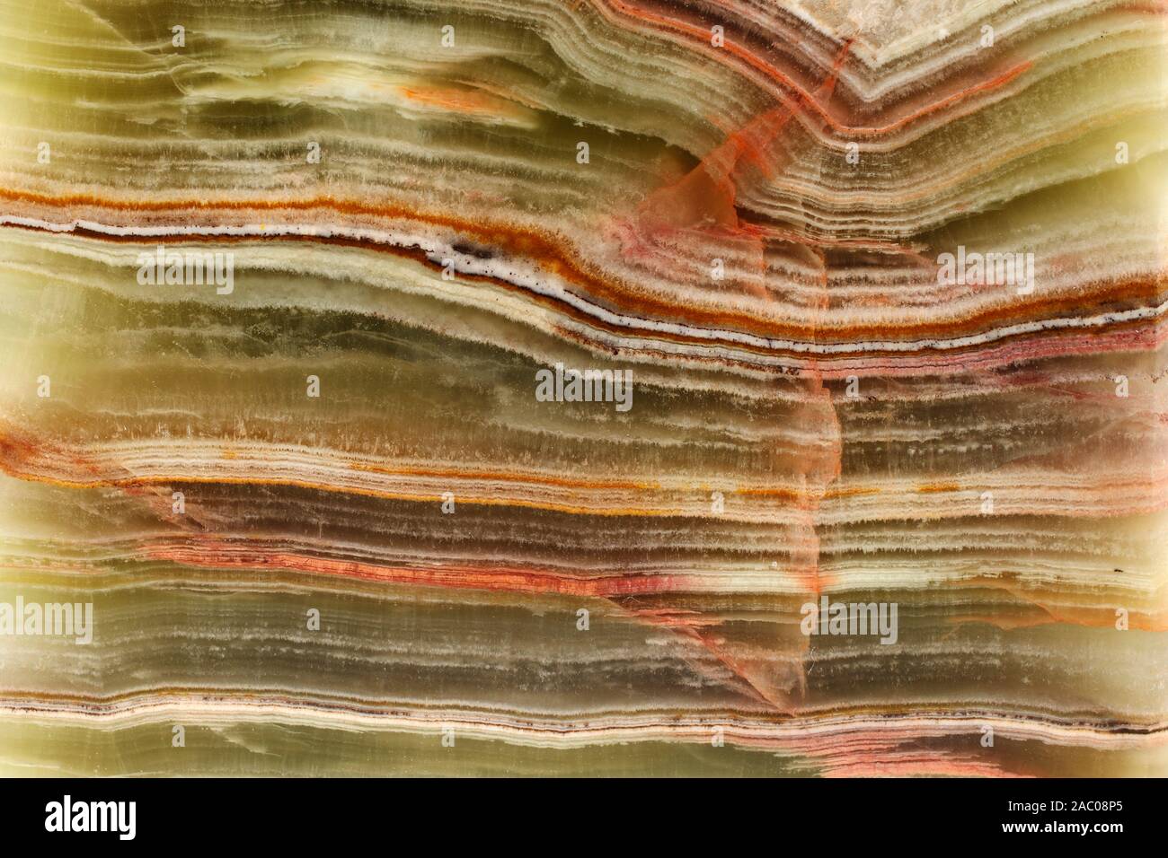 Onyx Marmor Textur, grünen und braunen Streifen Stockfoto