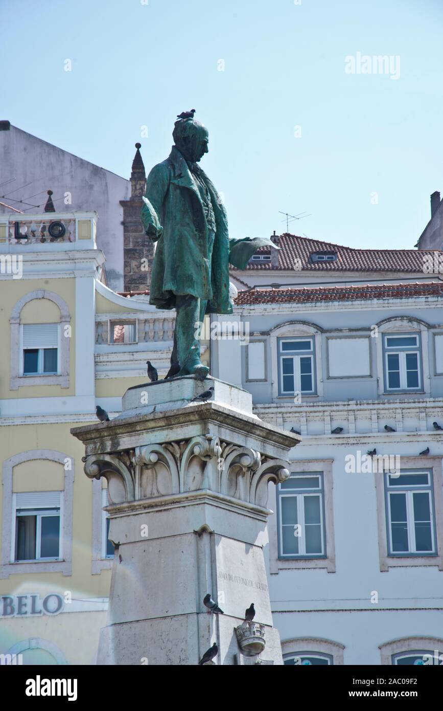 Statue in Coimbra, Portugal Stockfoto