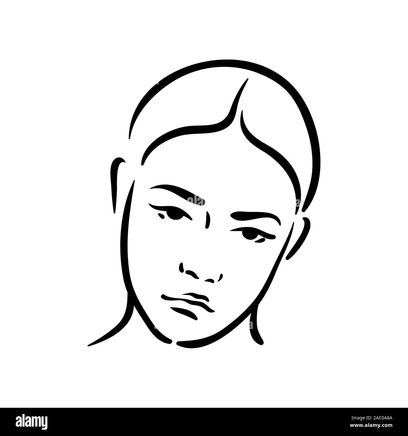 Traurige Gefühl Gesicht Symbol auf weißem Hintergrund Stock Vektor