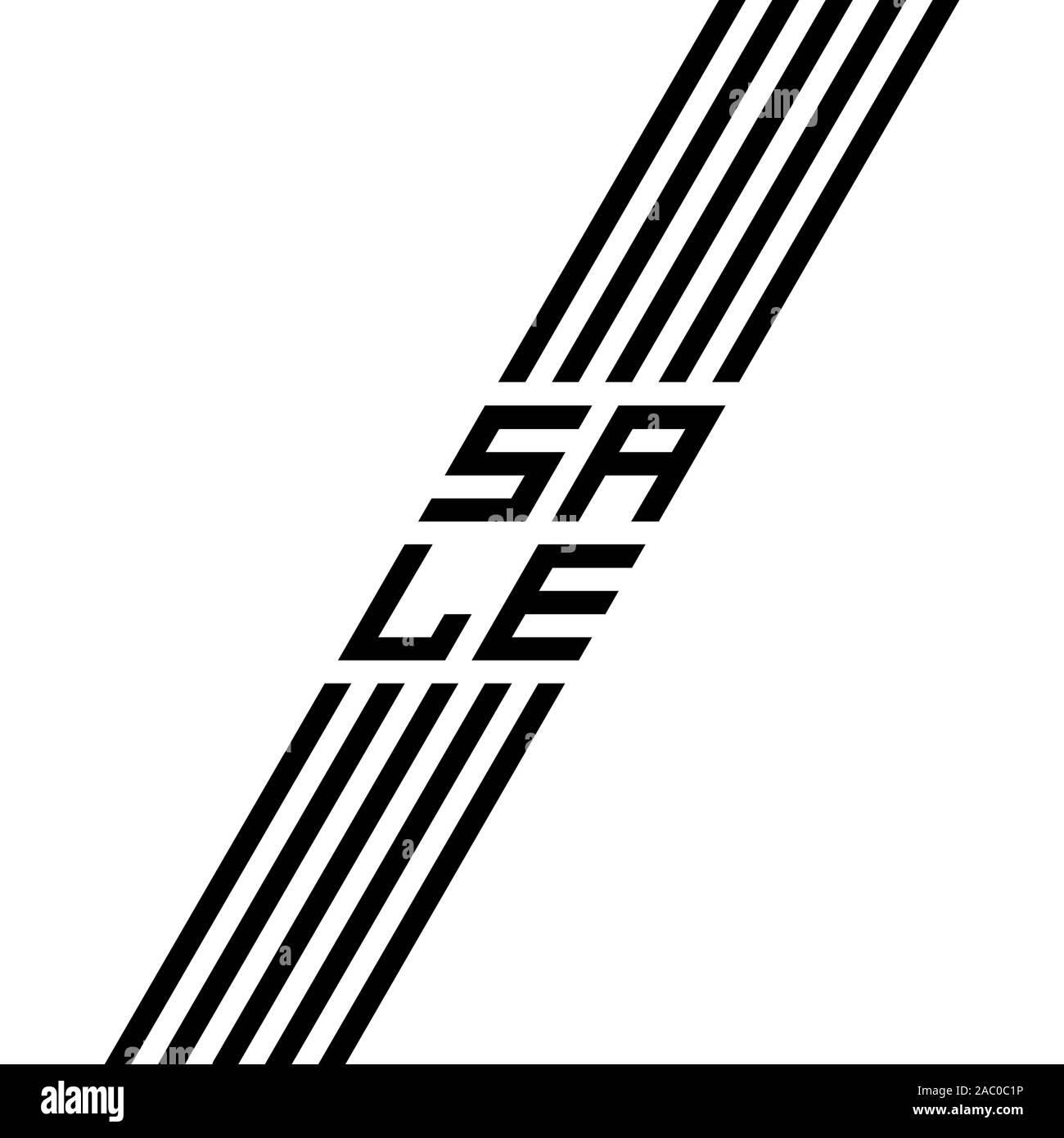 Die Inschrift Verkauf auf weißem Hintergrund der diagonalen Streifen. Verkauf Banner. Vorlage für die Verwendung auf Flyer, Plakat, Broschüre, kann für die Einladung verwendet werden, bro Stock Vektor