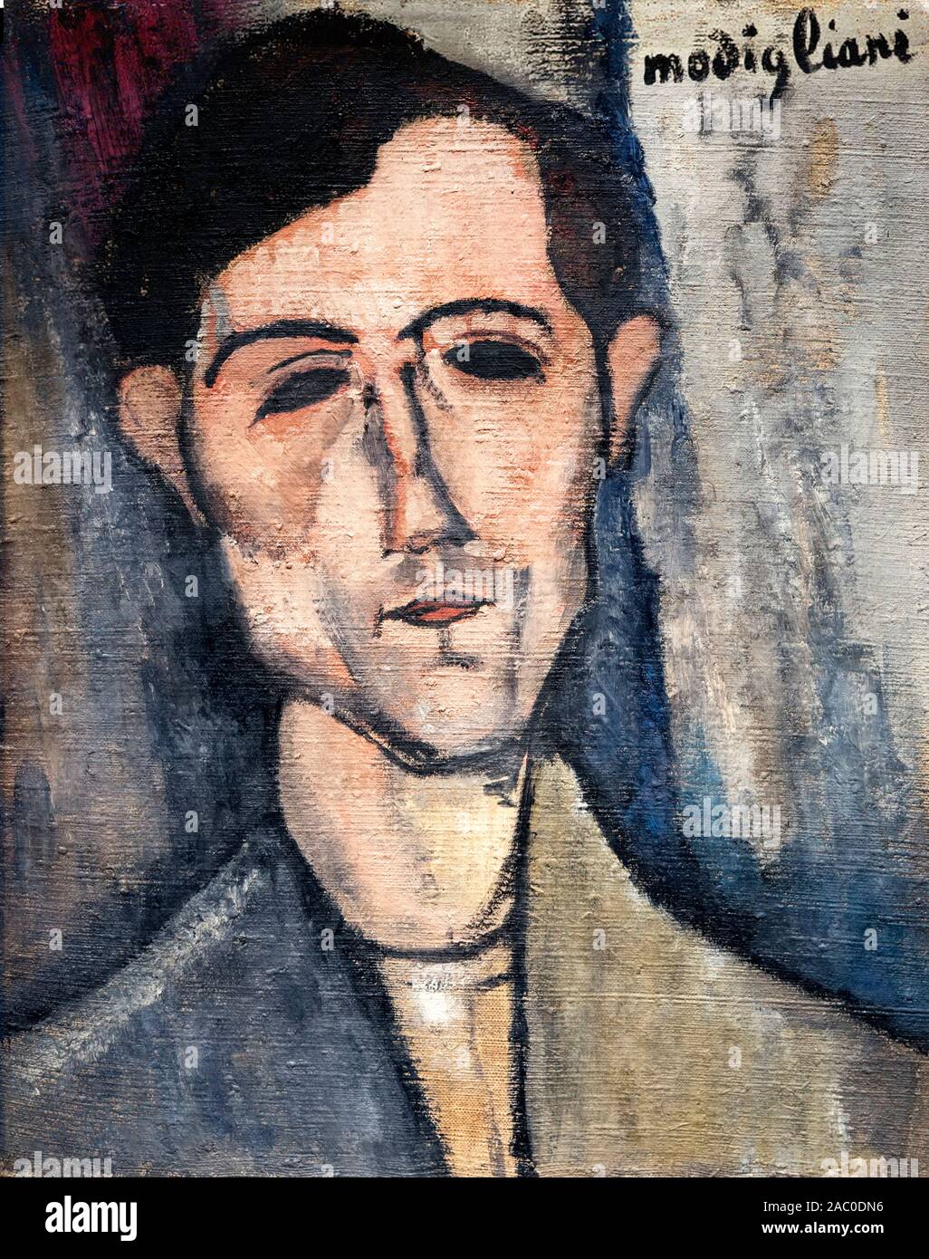 Ein Mann von Amedeo Modigliani Clemente (1884-1920), Öl auf Leinwand, 1916 Stockfoto