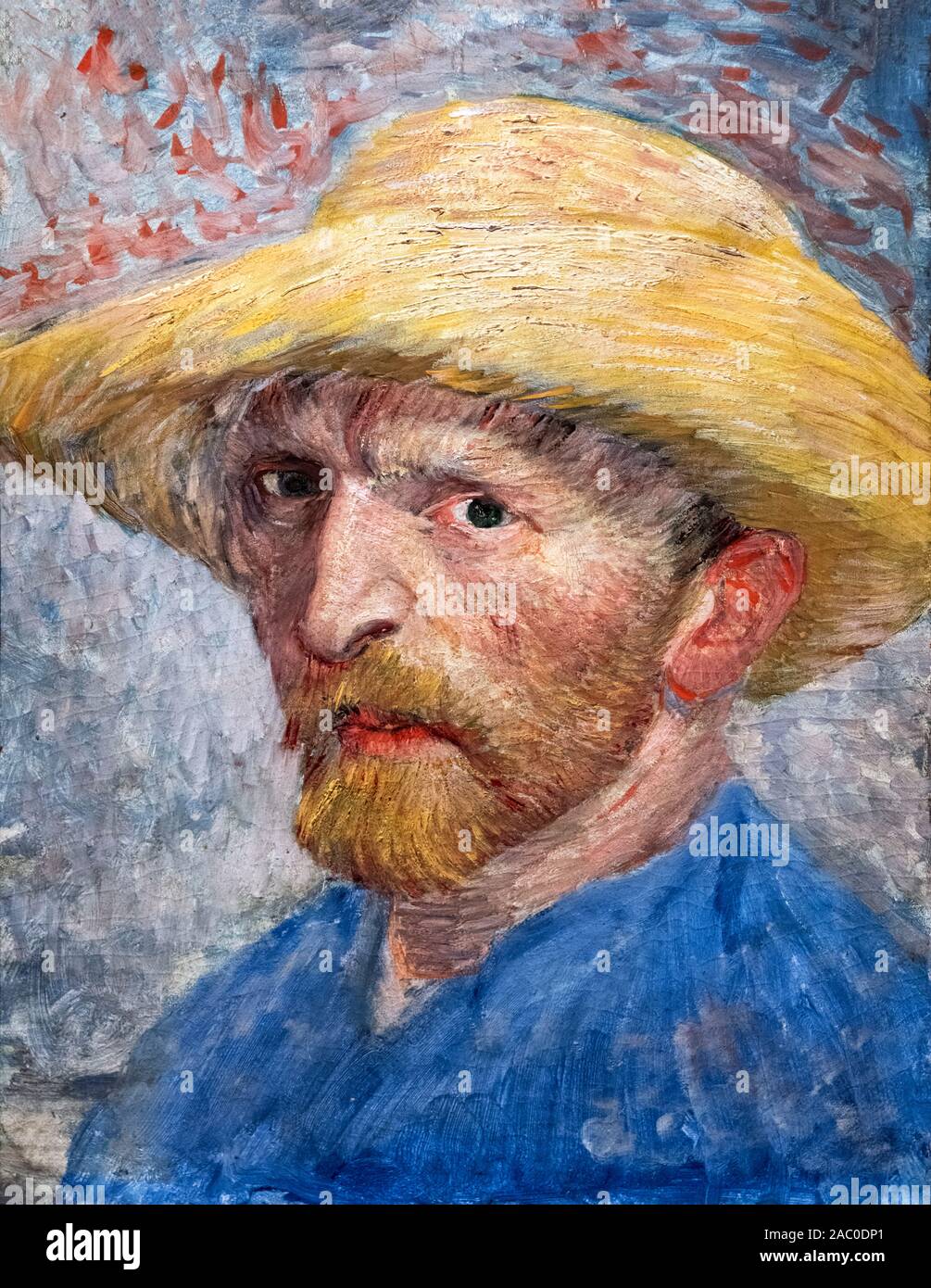 Vincent van Gogh Selbstbildnis, Öl auf Artist Board auf Holz montiert, 1887 Stockfoto