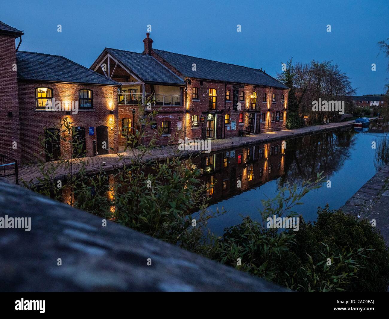 Burscough Wharf auf der Leeds Liverpool Canal Stockfoto