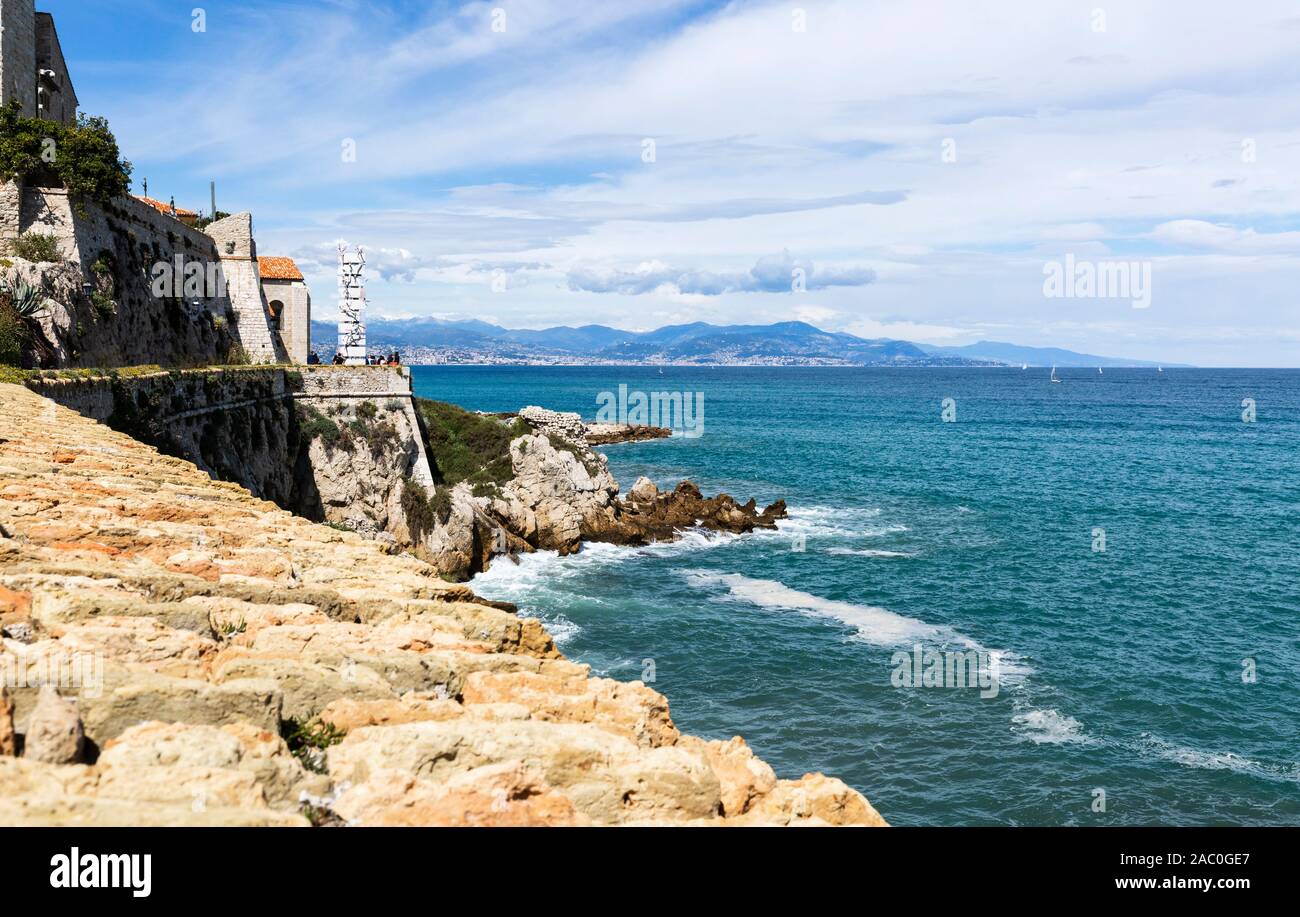 Die natürliche Landschaft der Französischen blaue Küste, in der Stadt Antibes Stockfoto