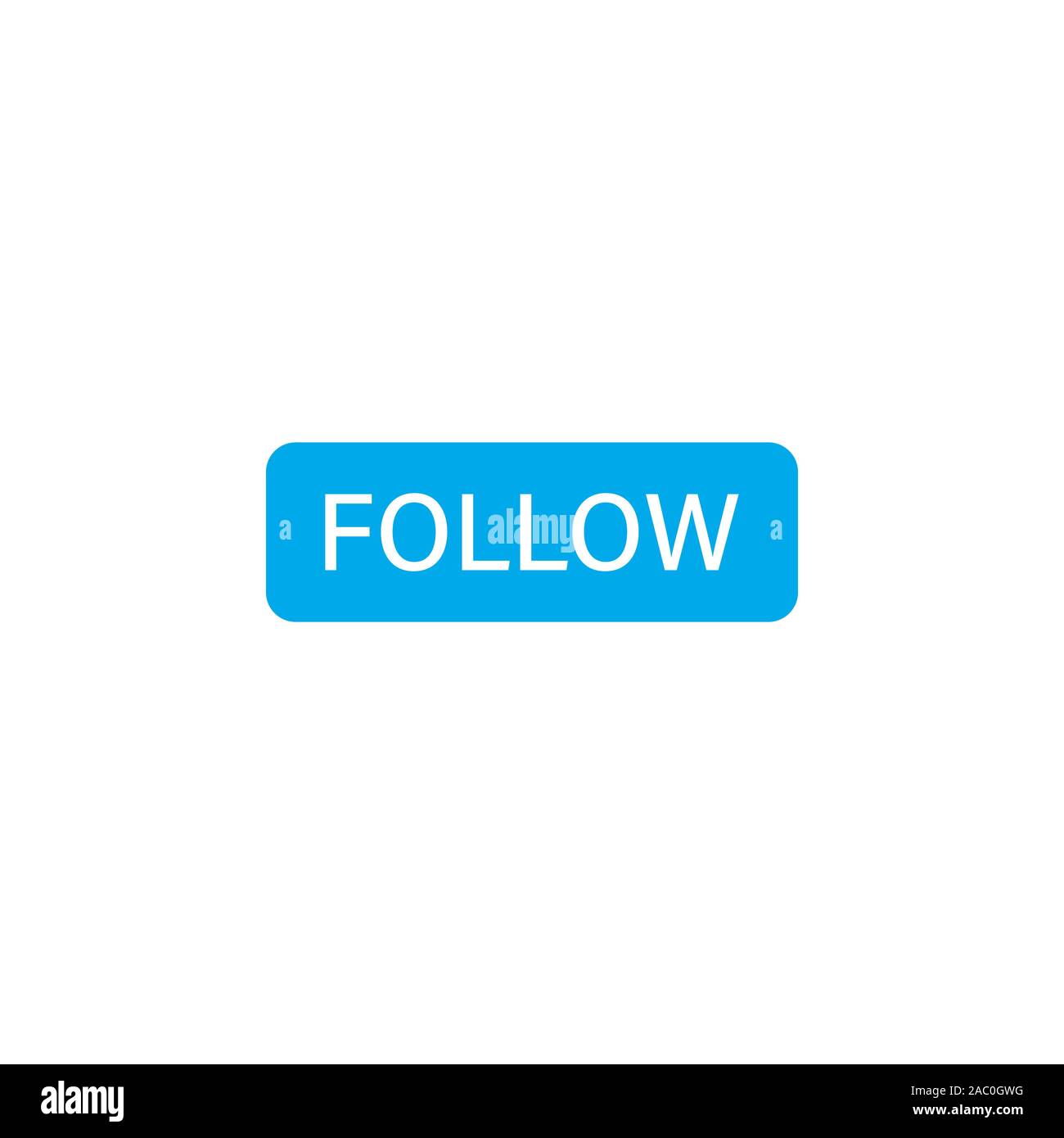 Blaue Taste folgen. Isolierte flache Vector Illustration. Social Media element Design. Werbung Konzept. Stock Vektor