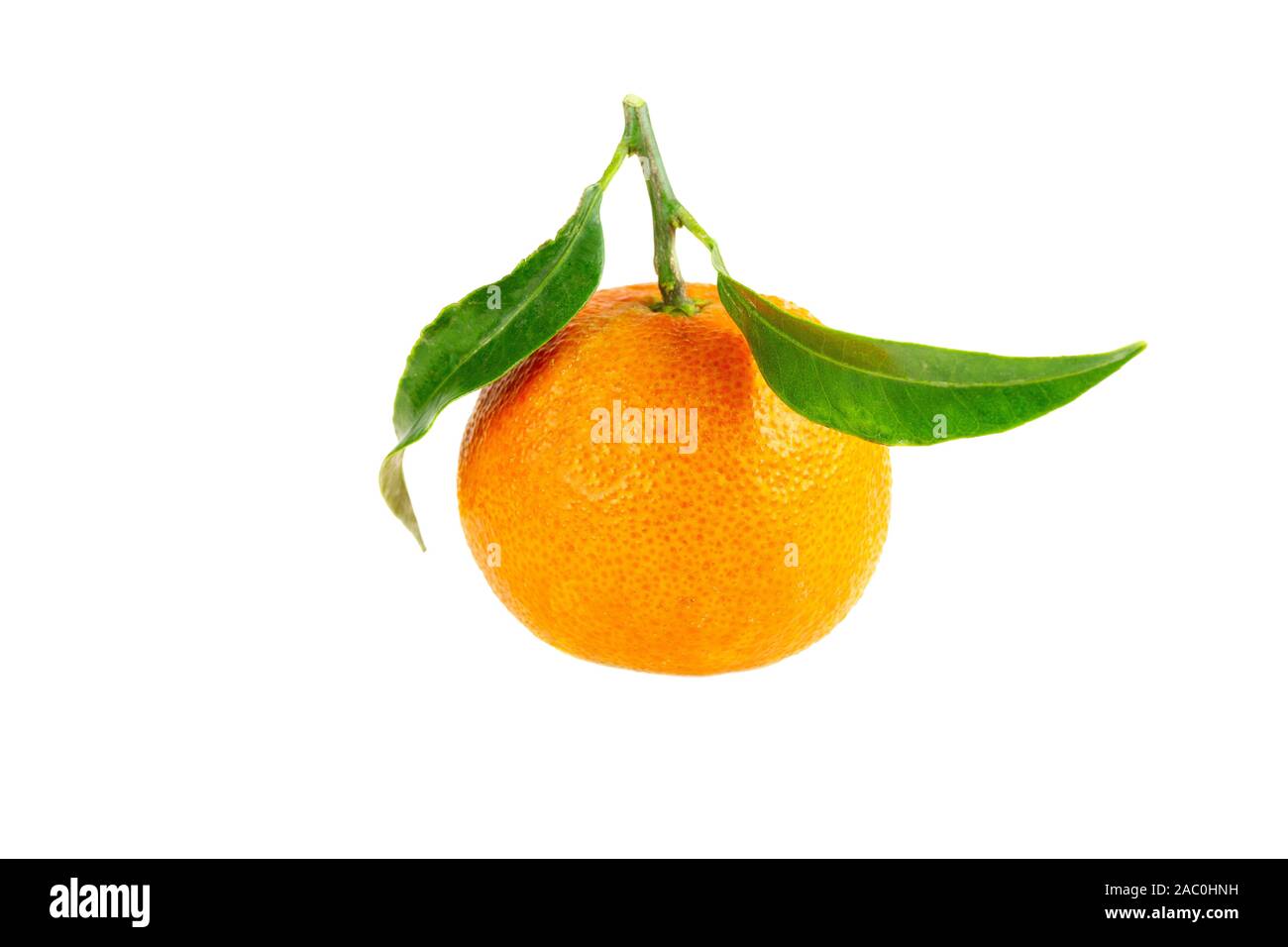 Eine frische Mandarine Mandarine orange Obst isoliert auf weiss Stockfoto