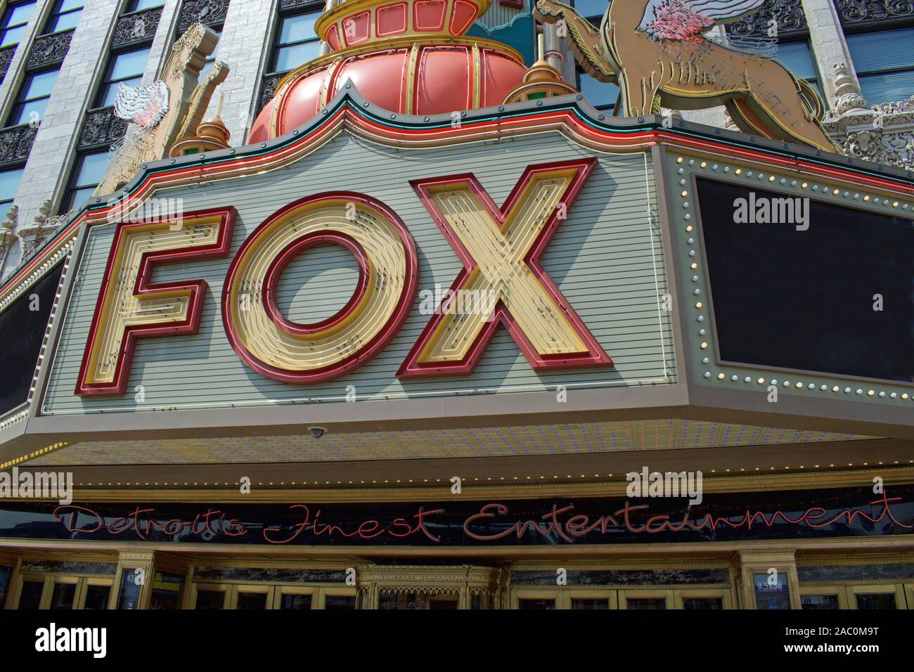 Fox Theater Unterhaltung Zentrum Detroits Finest Stockfoto