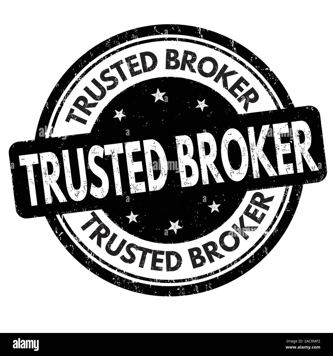 Vertrauenswürdige Makler Banner Design auf weißem Hintergrund, Vector Illustration Stock Vektor