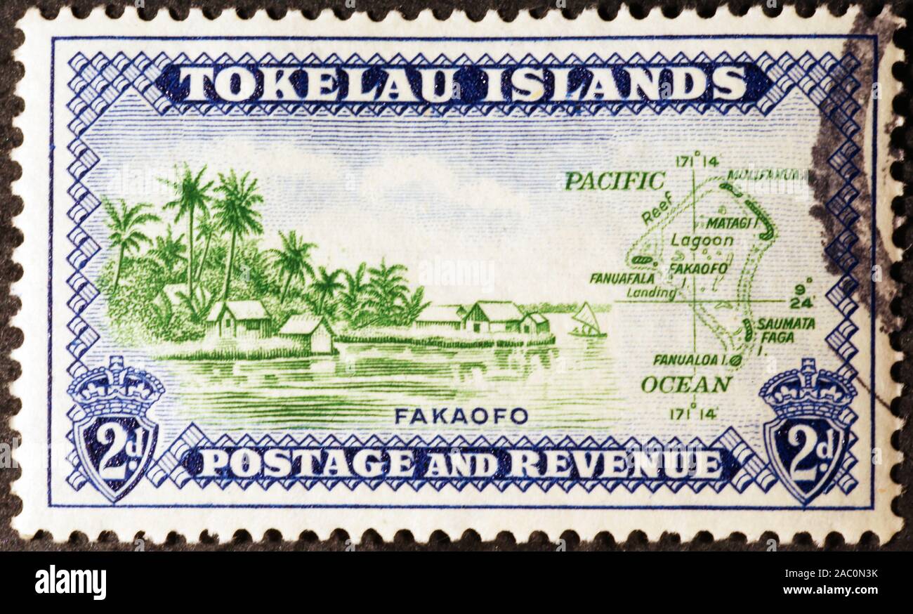 Vintage Briefmarke von Tokelau Inseln Stockfoto