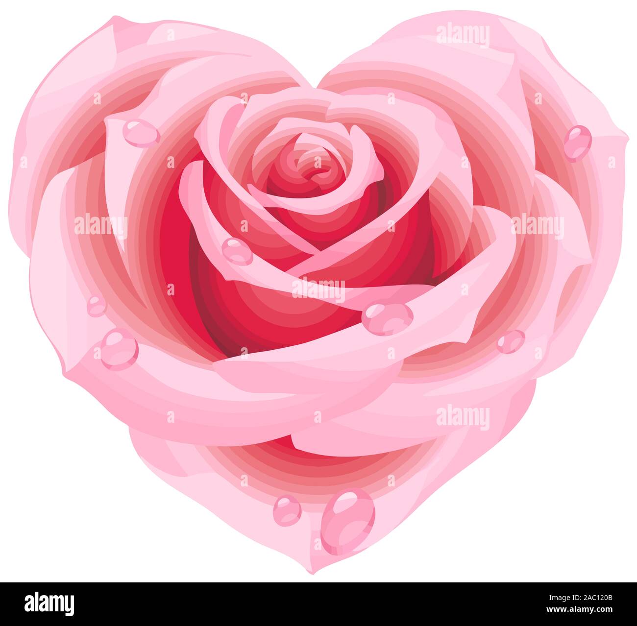 Herzen von rosa Rose Form romantische Liebe Abbildung Stockfoto