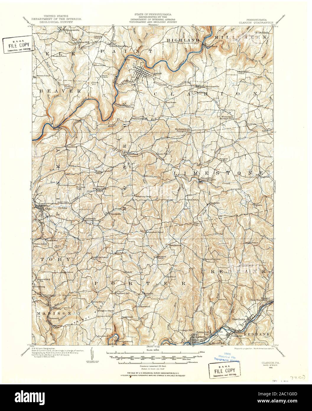 Clarion pennsylvania karte Fotos und Bildmaterial in hoher Auflösung