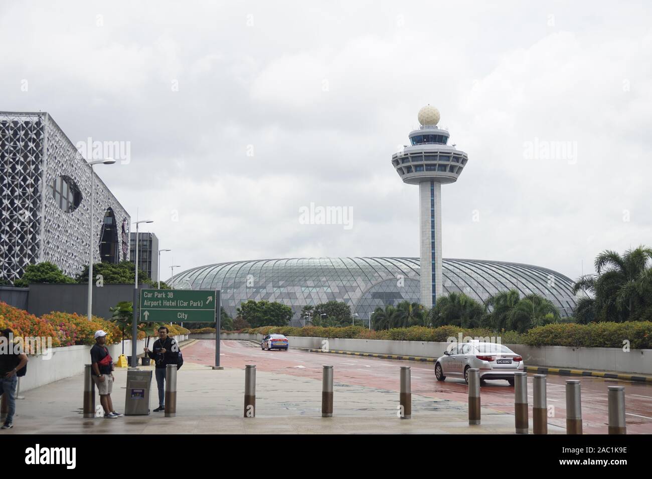 Kontrollturm, Changi Flughafen, Singapur Stockfoto