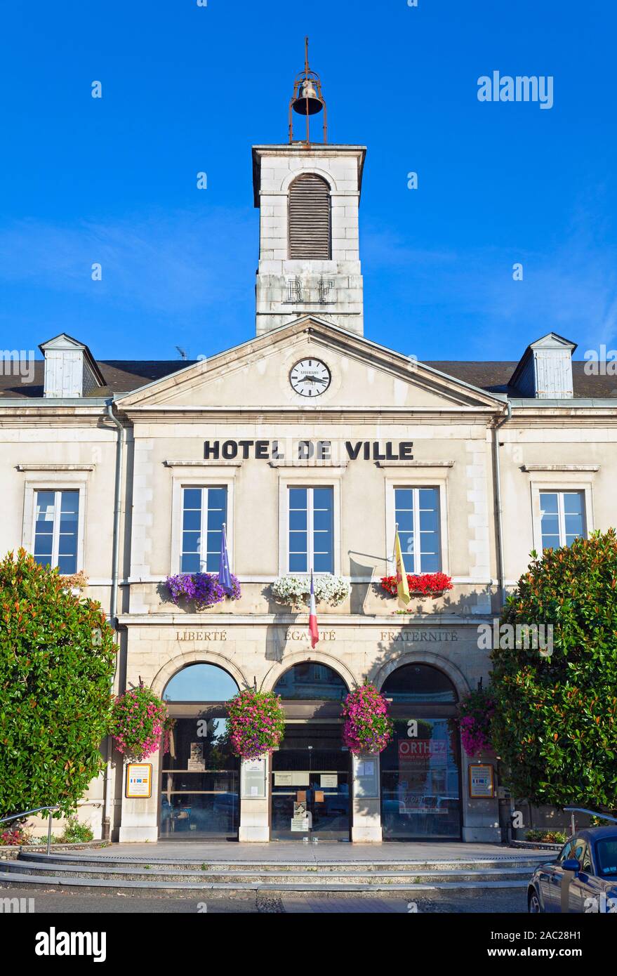 Europa, Frankreich, Nouvelle-Aquitaine, Orthez l'Hotel de Ville (Rathaus) Stockfoto