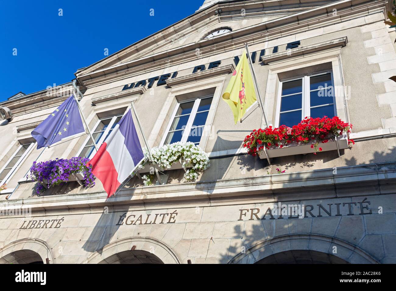 Europa, Frankreich, Nouvelle-Aquitaine, Orthez Hotel de Ville (Rathaus) Stockfoto