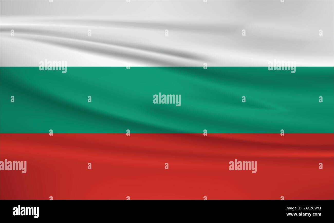 Bulgarien Fahne schwenkten, offizielle Farben und Verhältnis zu korrigieren. Bulgarien Landesflagge. Vector Illustration. Stock Vektor