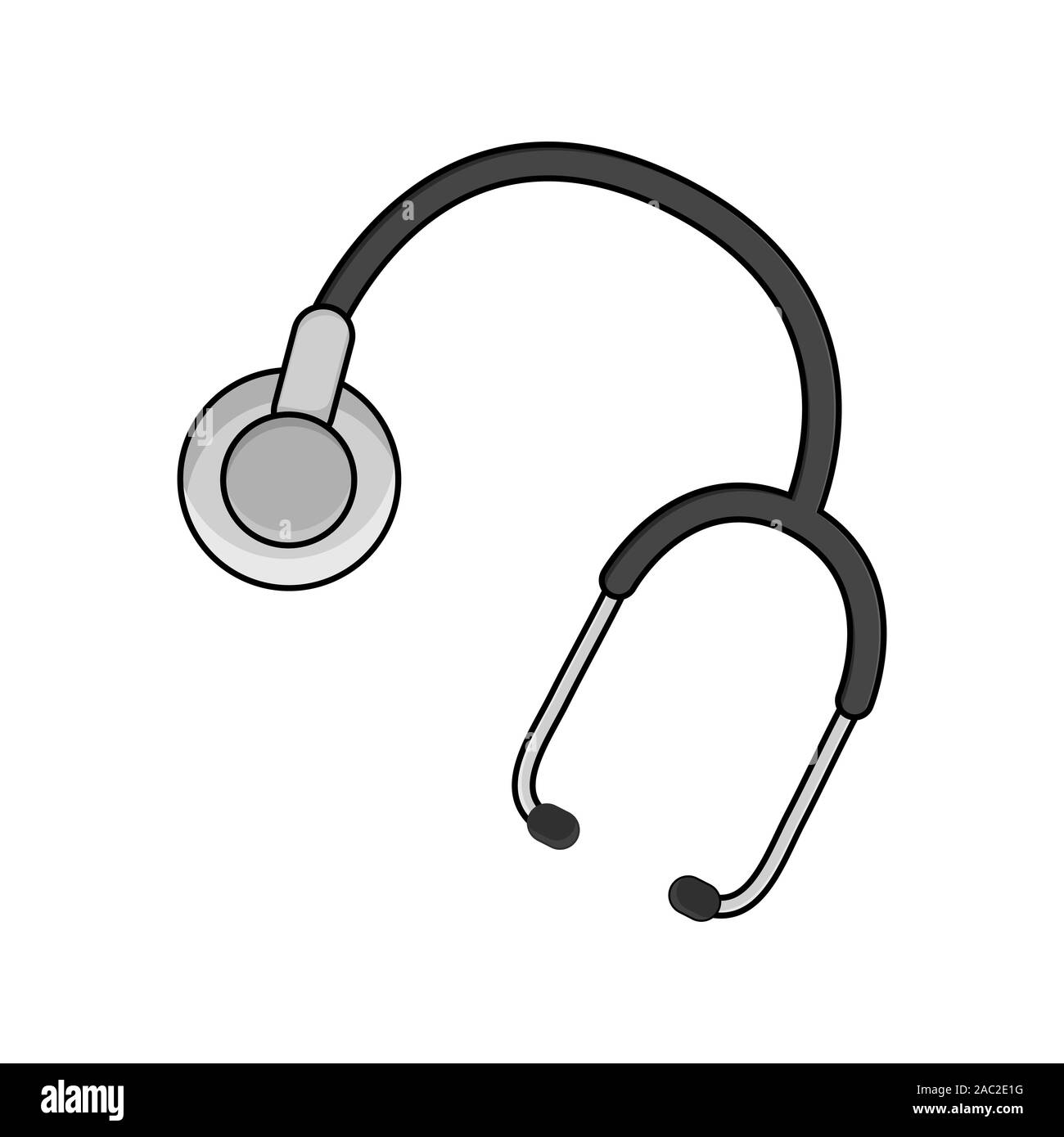 Stethoskop Vektor isoliert Cartoon. Medizinische Behandlung instrument Symbol, Medizin Ausrüstung auf weißem Hintergrund Stock Vektor