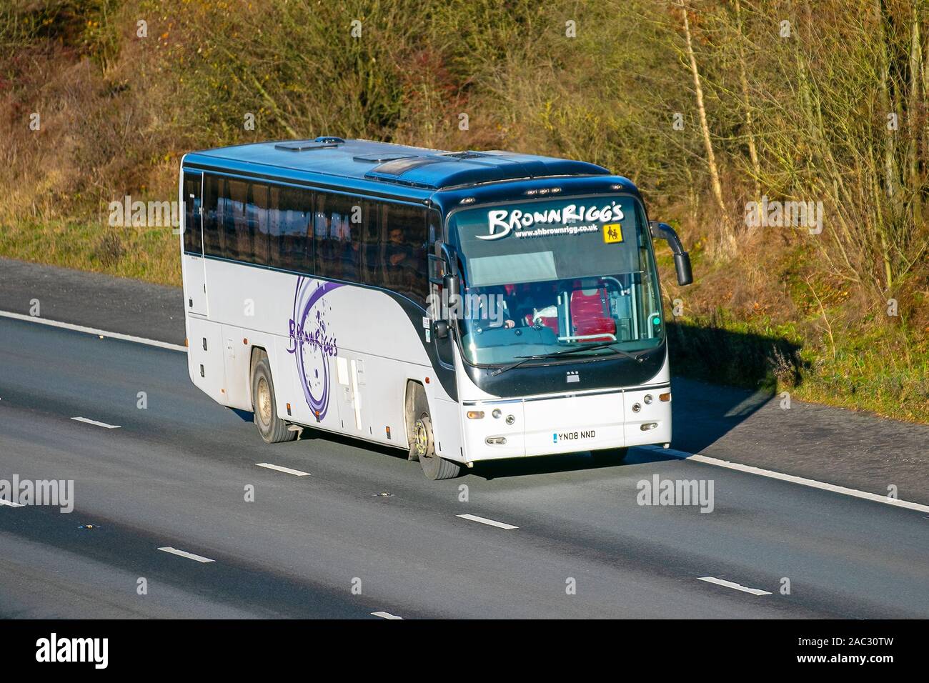 Brownrigg's Volvo Serie B Trainer in Egremont, Cumbria basierend Stockfoto
